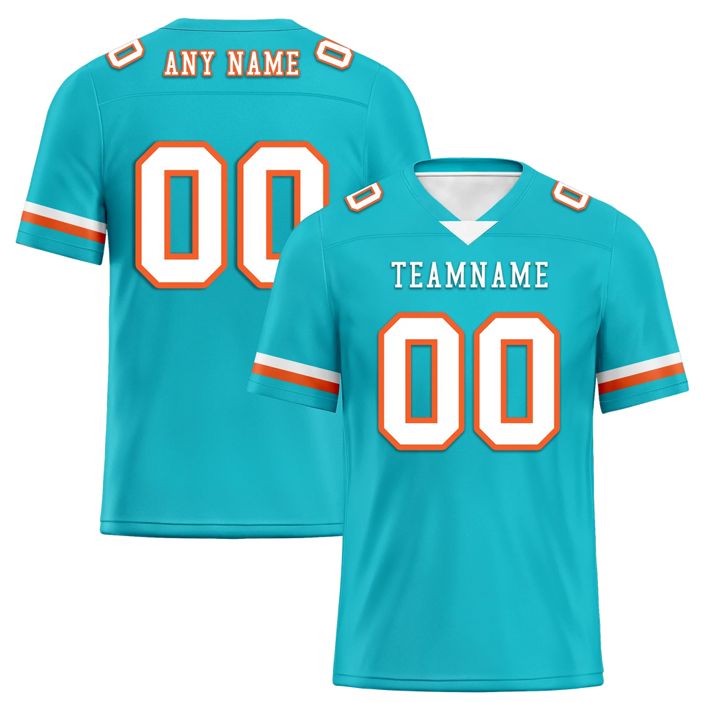 Custom Cyan Classic Style Personalized Authentic Football Jersey FBJ02-bd0a70ba - Coolcustomize