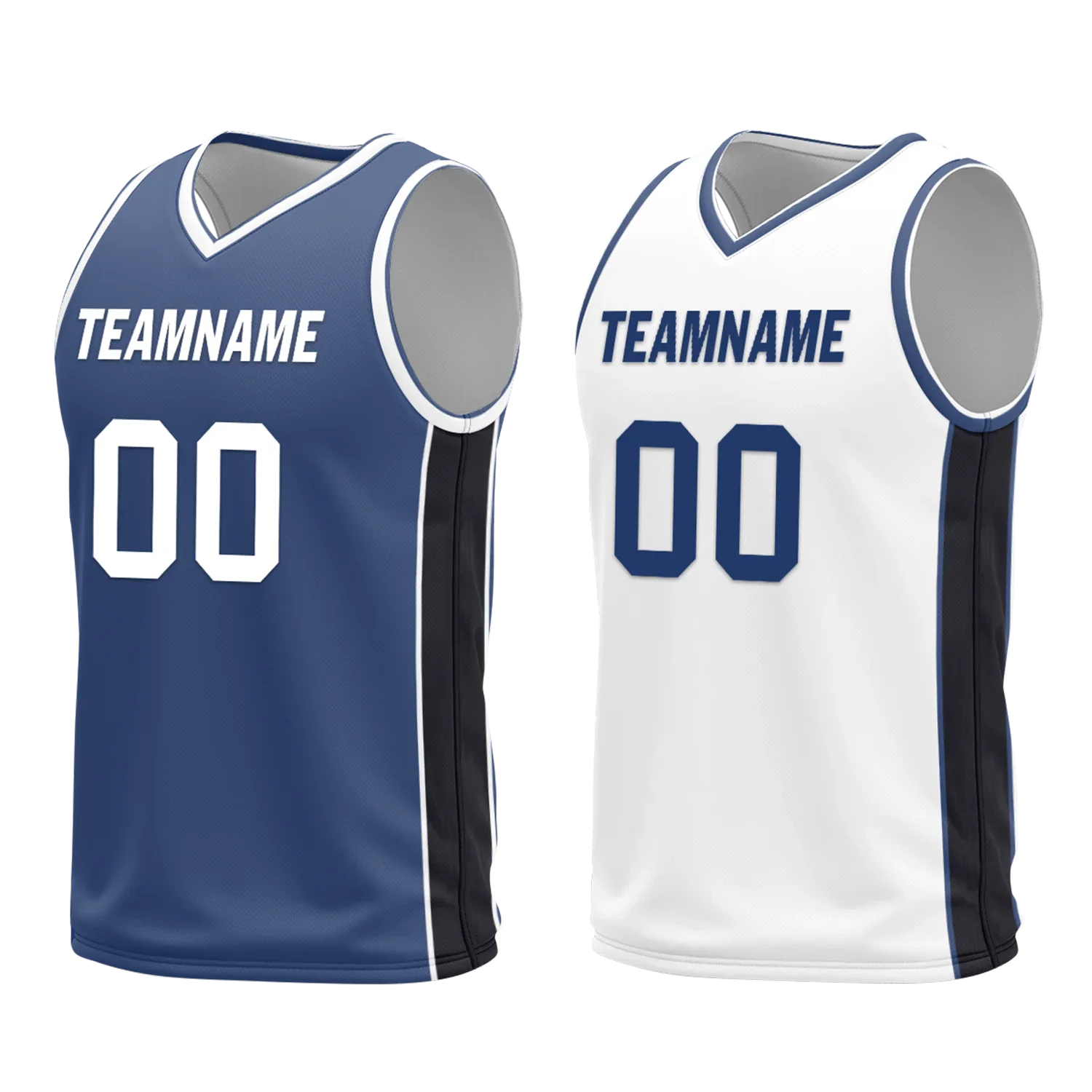 Custom Blue White Classic Style Reversible Basketball Uniform Personalized Ordinary BBJR-D017053 - Coolcustomize