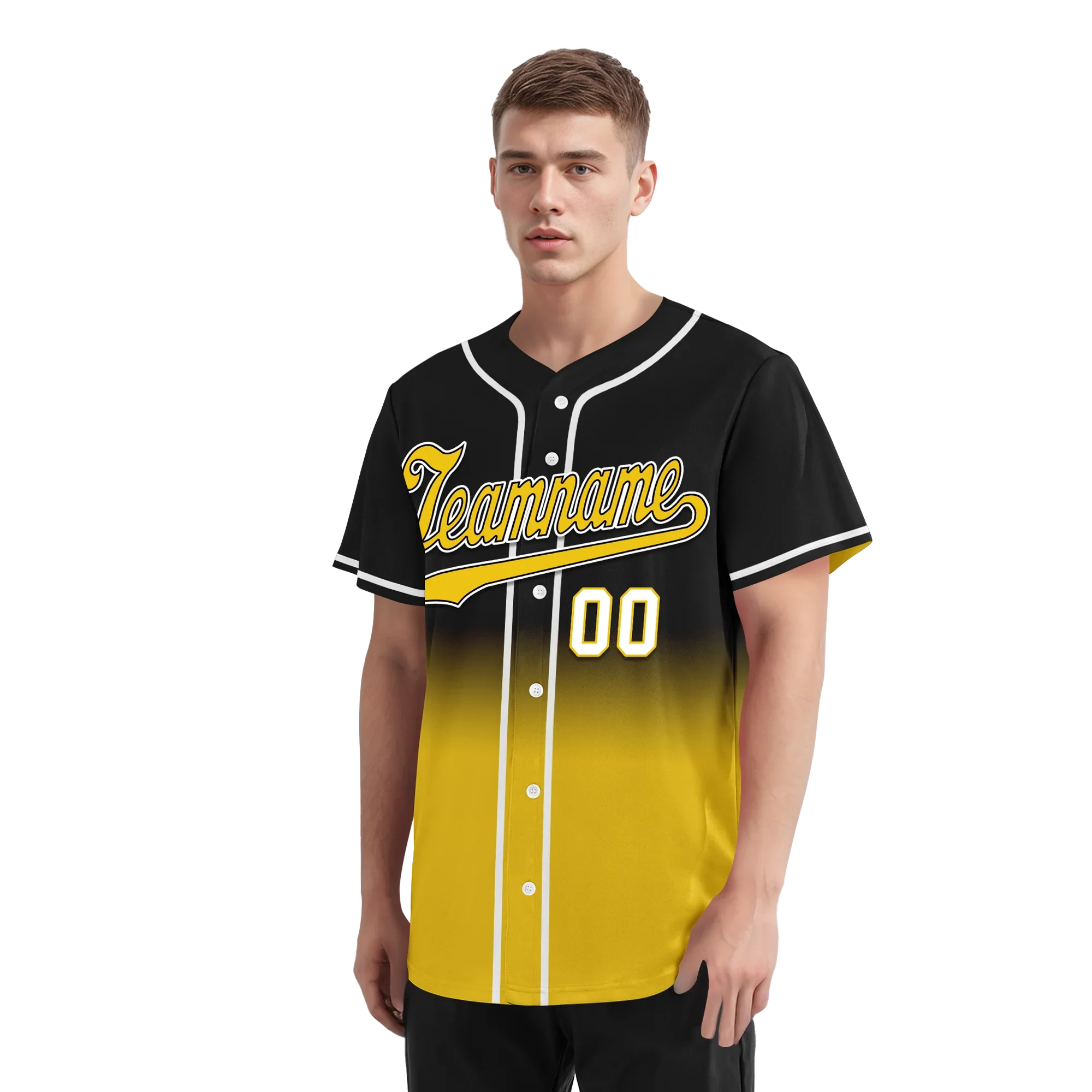 Custom Black Yellow Fade Fashion Personalized Authentic Baseball Jersey BSBJ01-D0a70cc - Coolcustomize
