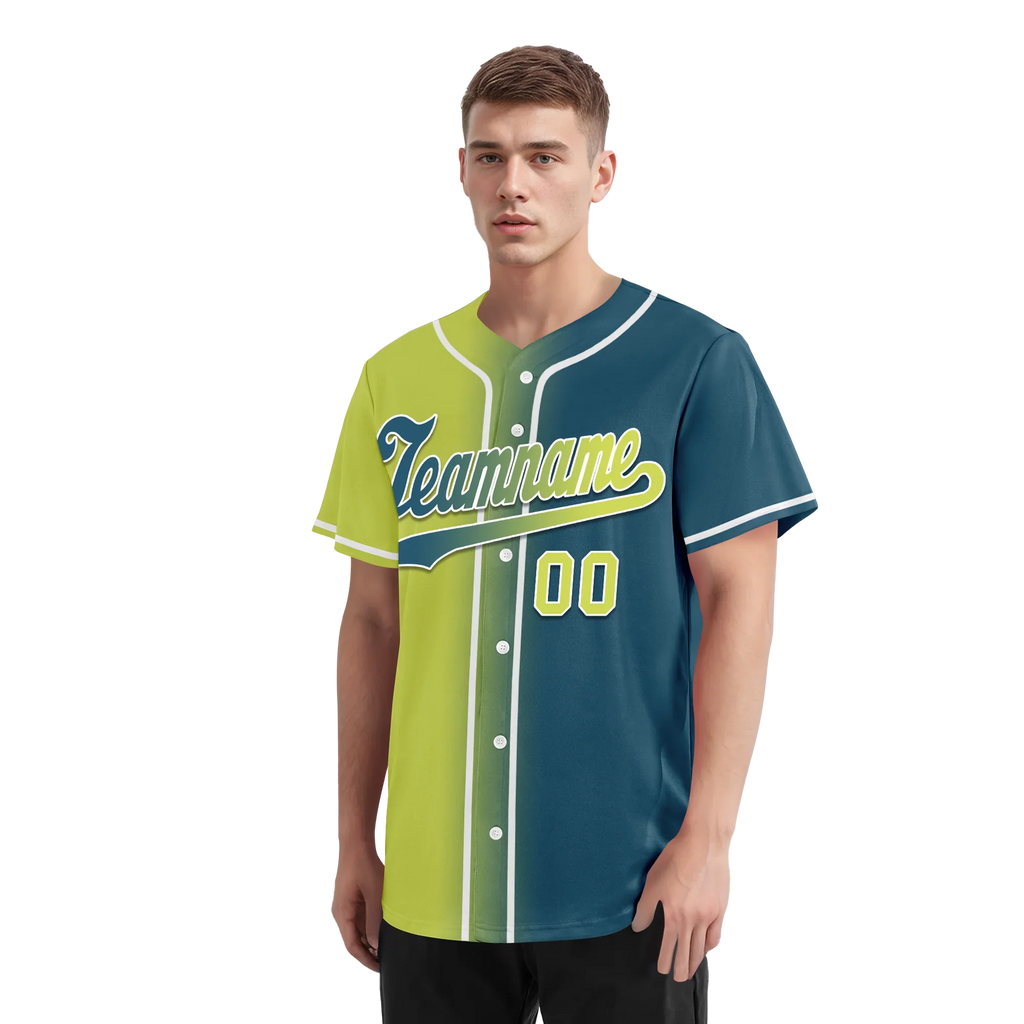 Custom Yellow Green Gradient Fashion Personalized Authentic Baseball Jersey BSBJ01-D0a709d - Coolcustomize