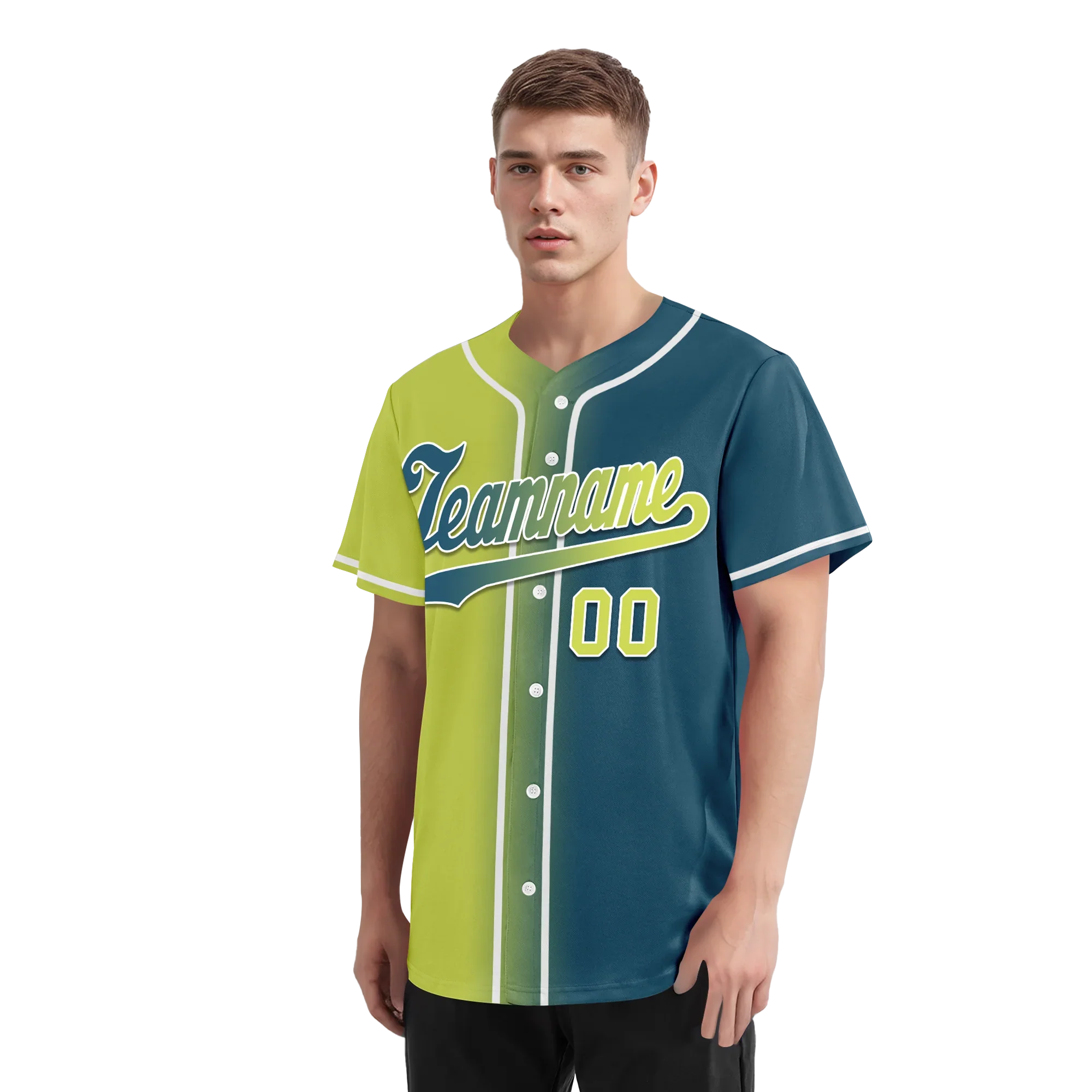 Custom Yellow Green Gradient Fashion Personalized Authentic Baseball Jersey BSBJ01-D0a709d - Coolcustomize