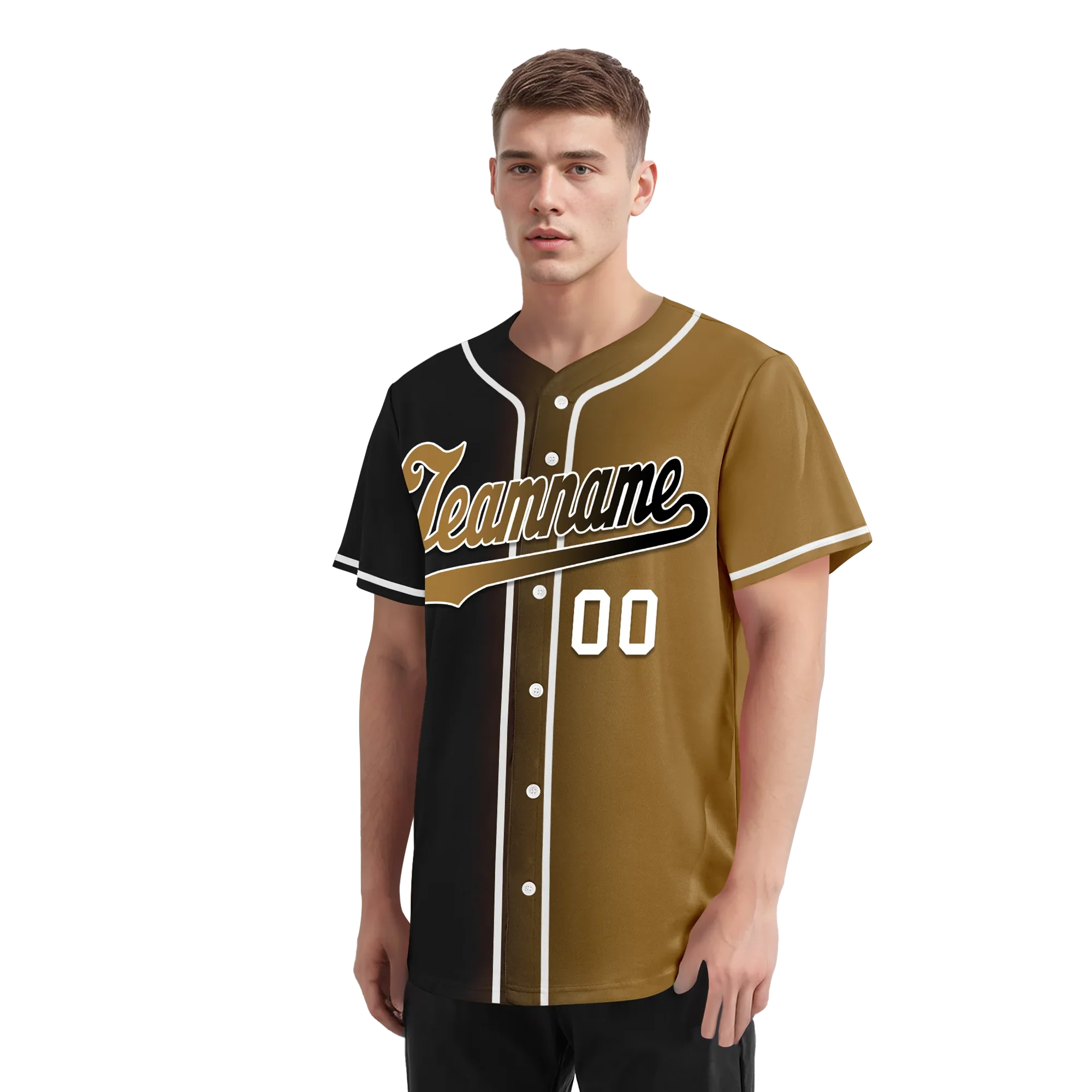 Custom Black Gold Gradient Fashion Personalized Authentic Baseball Jersey BSBJ01-D0a7a0d - Coolcustomize