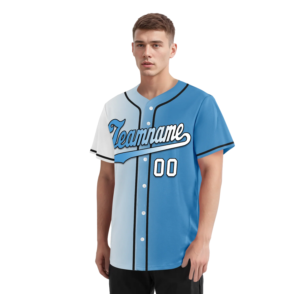 Custom White Blue Gradient Fashion Personalized Authentic Baseball Jersey BSBJ01-D0a7aaa - Coolcustomize