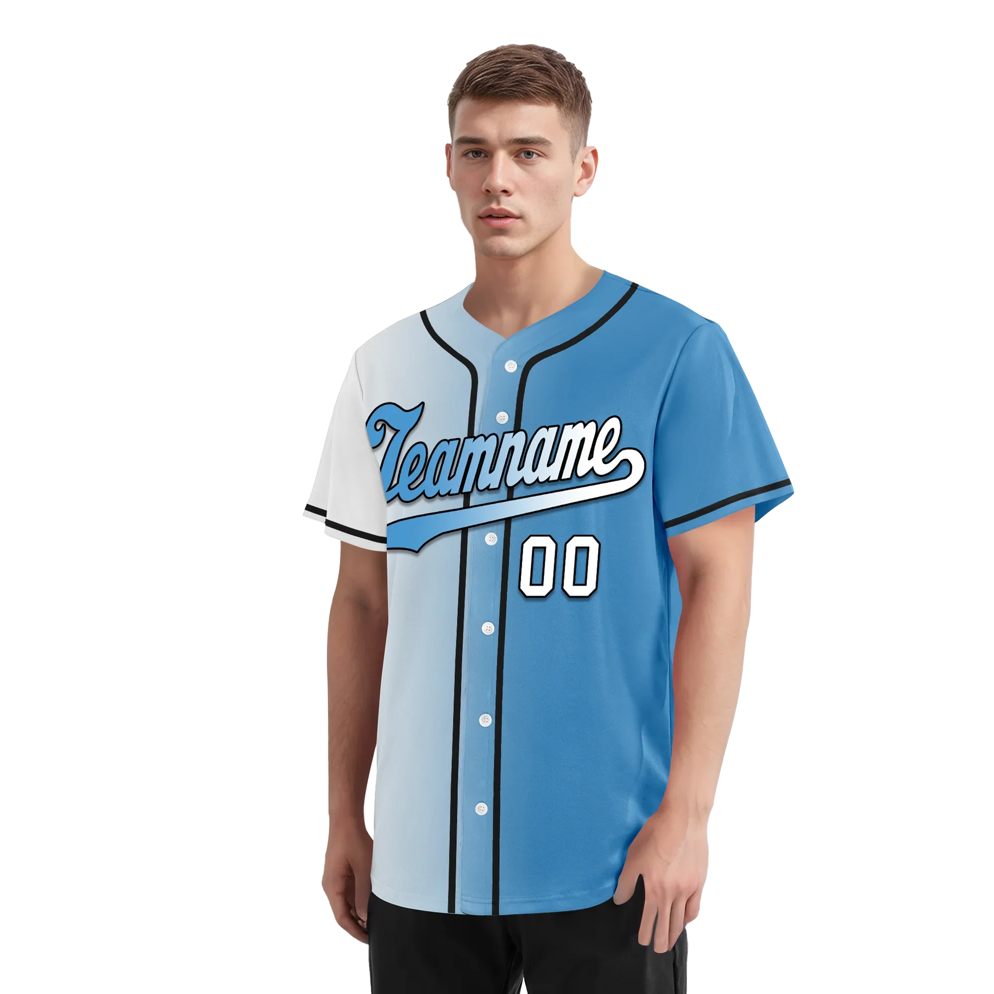 Custom White Blue Gradient Fashion Personalized Authentic Baseball Jersey BSBJ01-D0a7aaa - Coolcustomize