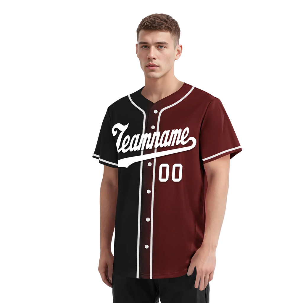 Custom Black Red Gradient Fashion Personalized Authentic Baseball Jersey BSBJ01-D0a7aae - Coolcustomize