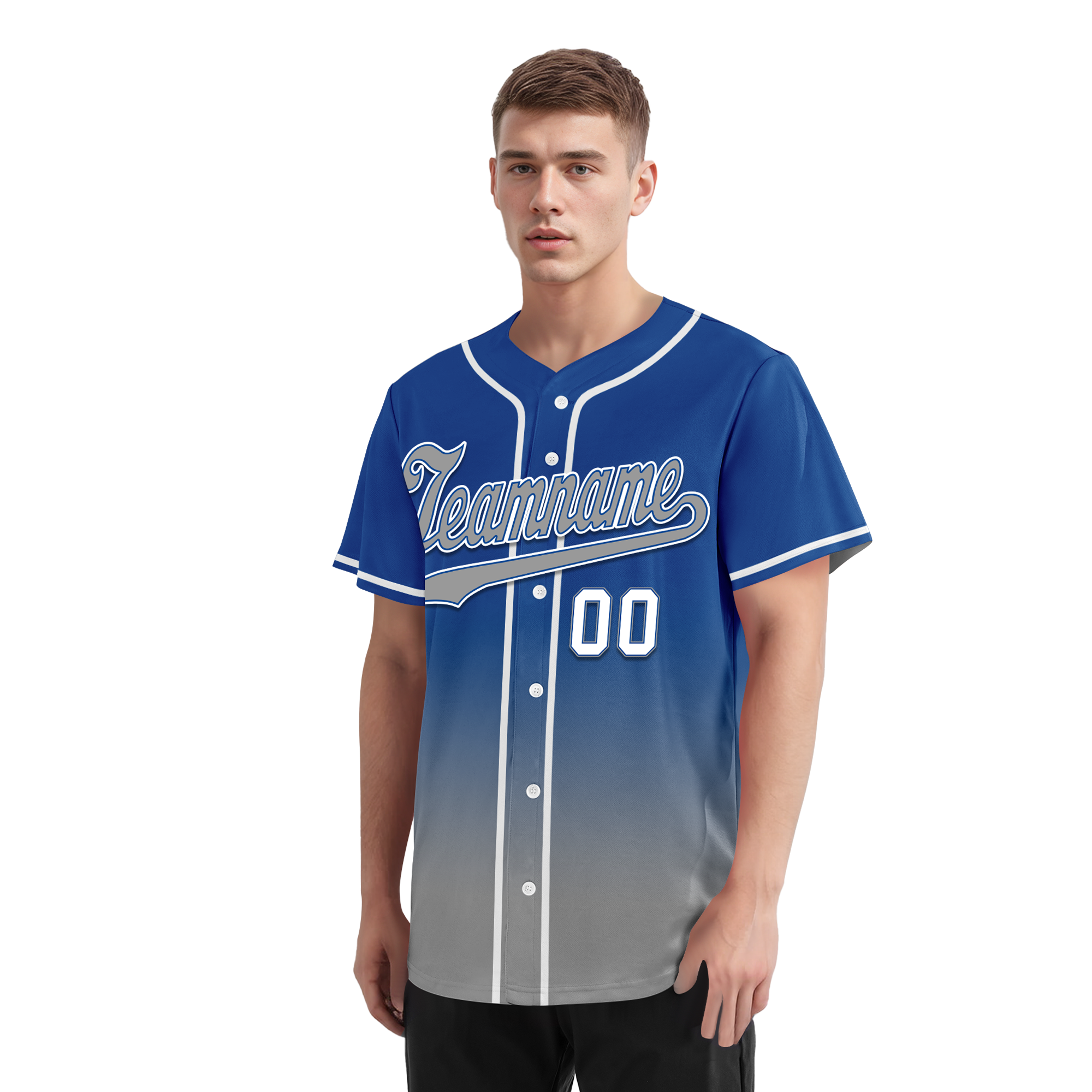 Custom Blue Grey Fade Fashion Personalized Authentic Baseball Jersey BSBJ01-D0a70bf - Coolcustomize