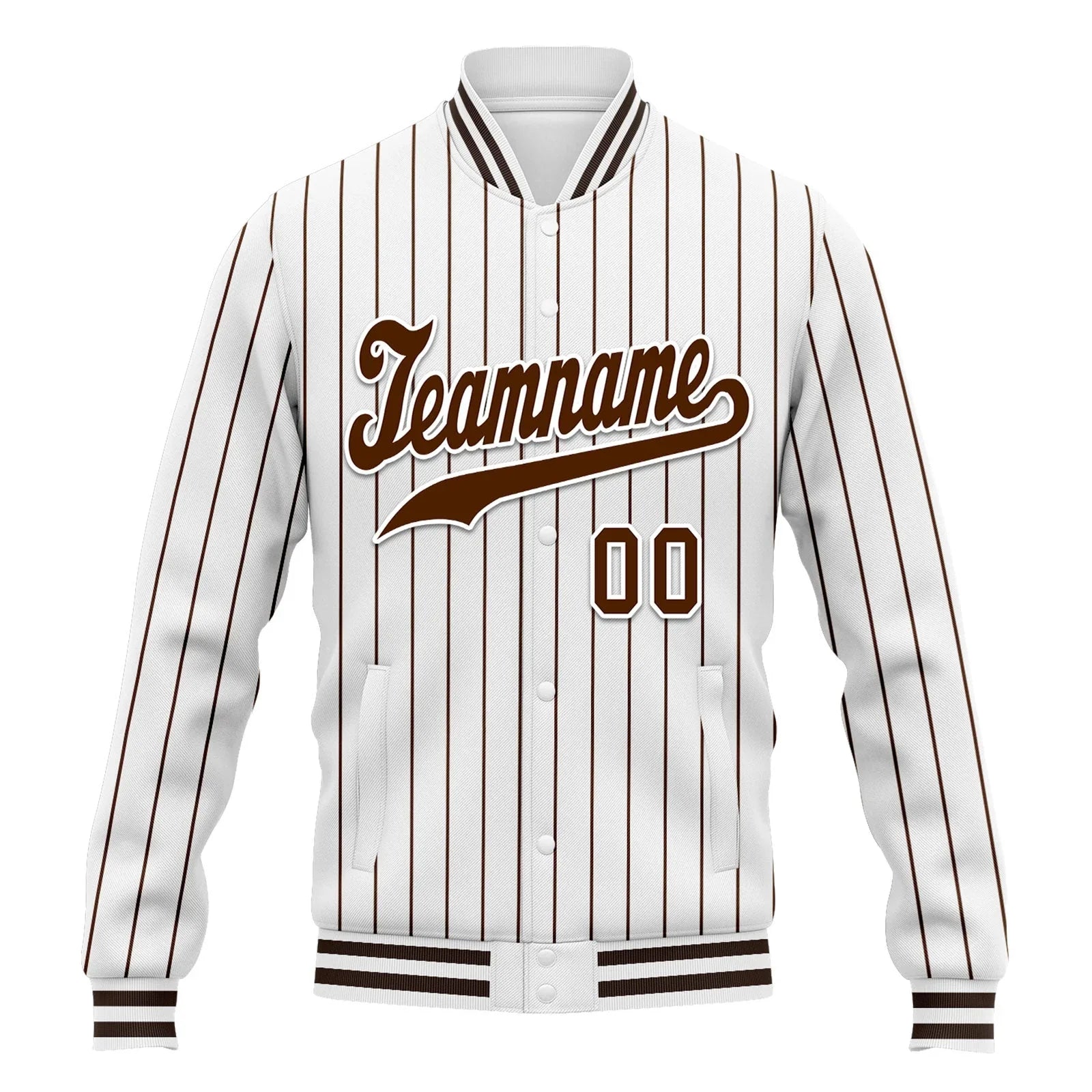 Custom Auburn White Stripe Fashion Jacket Bomber Full-Snap Varsity Letterman Personalized Jacket FZ005-D020219-24 - Coolcustomize