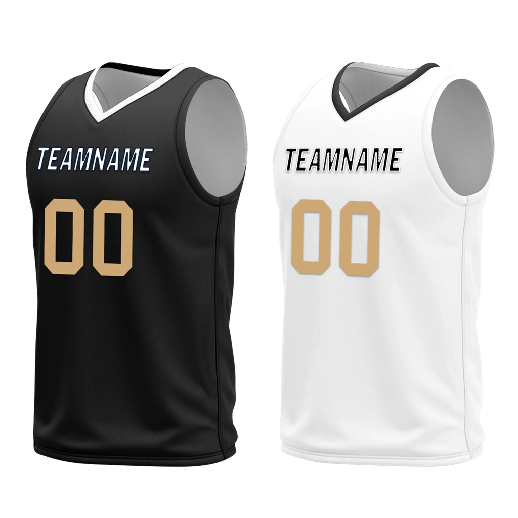 Custom Black White Classic Style Reversible Basketball Uniform Personalized Ordinary BBJR-D017044 - Coolcustomize