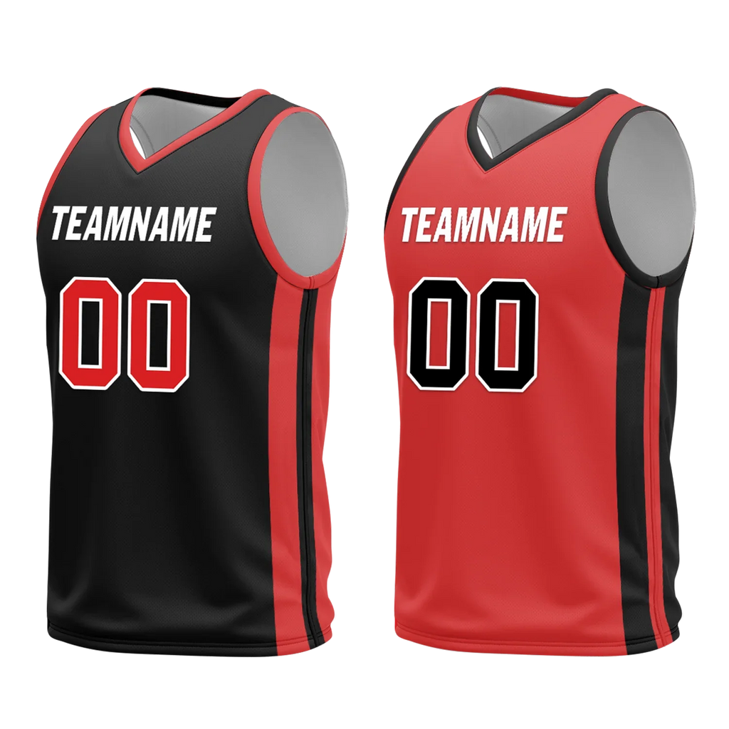 Custom Black White Classic Style Reversible Basketball Uniform Personalized COOLMAX BBJR-D017006 - Coolcustomize