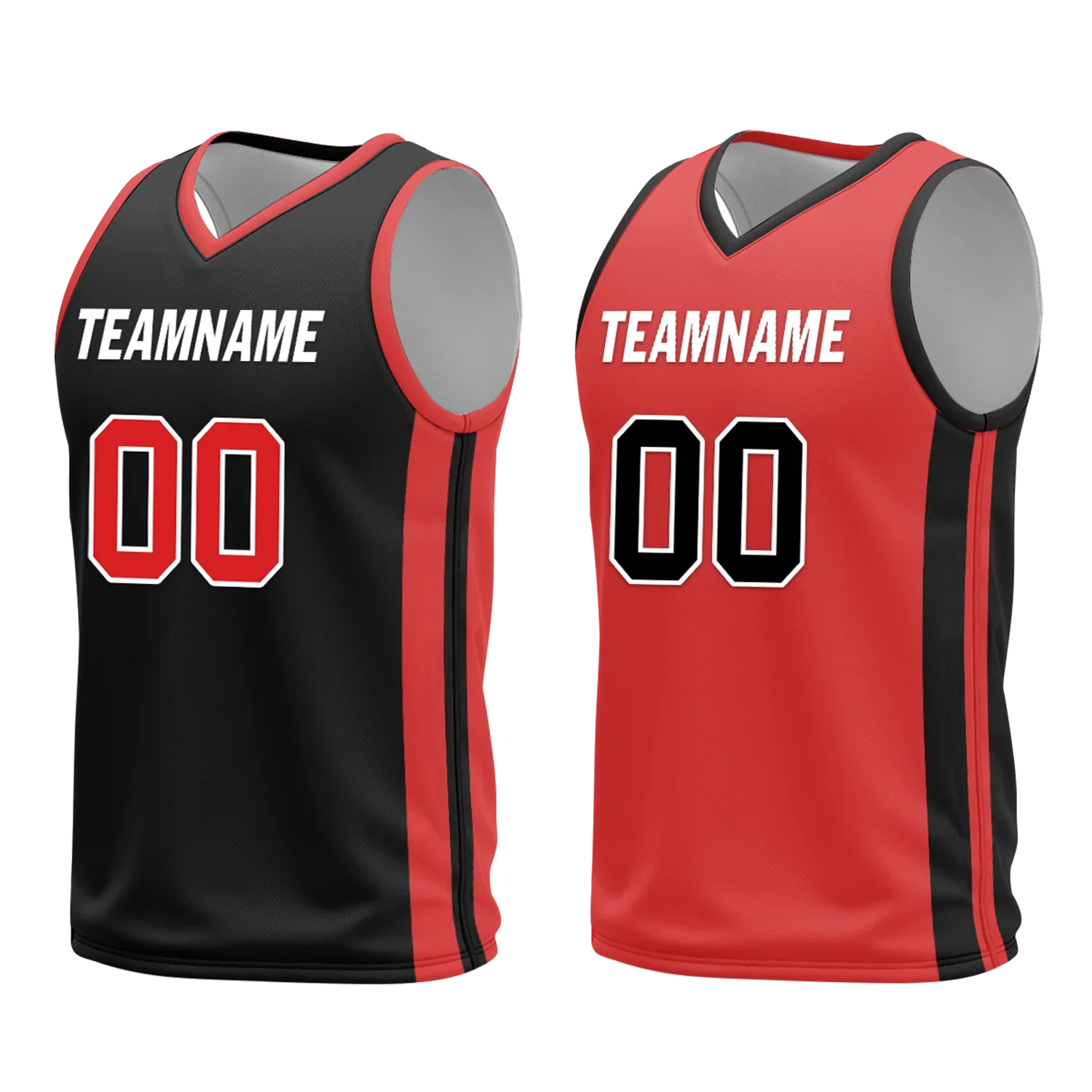 Custom Black White Classic Style Reversible Basketball Uniform Personalized COOLMAX BBJR-D017006 - Coolcustomize