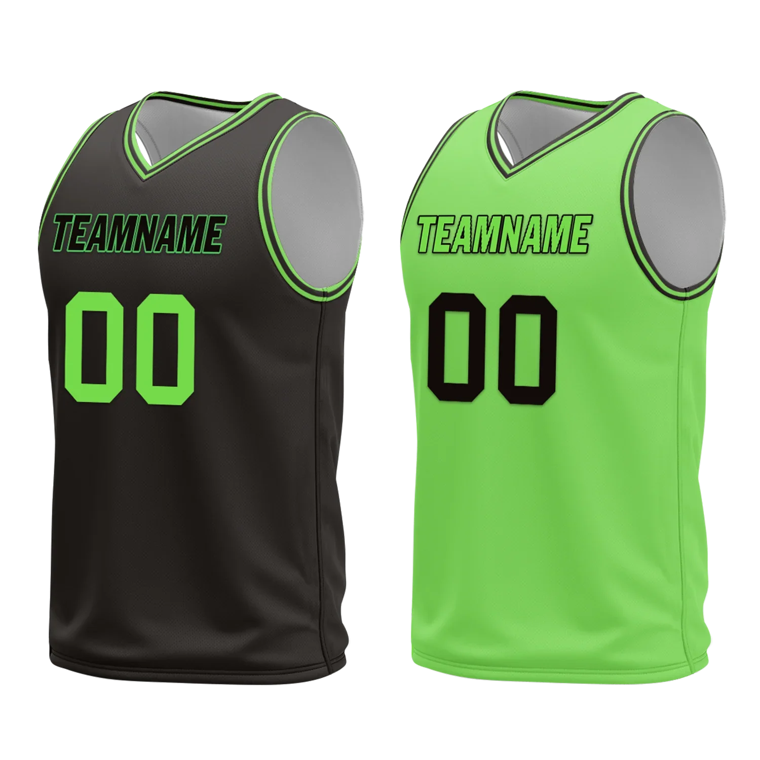 Custom Black Green Classic Style Reversible Basketball Uniform Personalized COOLMAX BBJR-D017049 - Coolcustomize