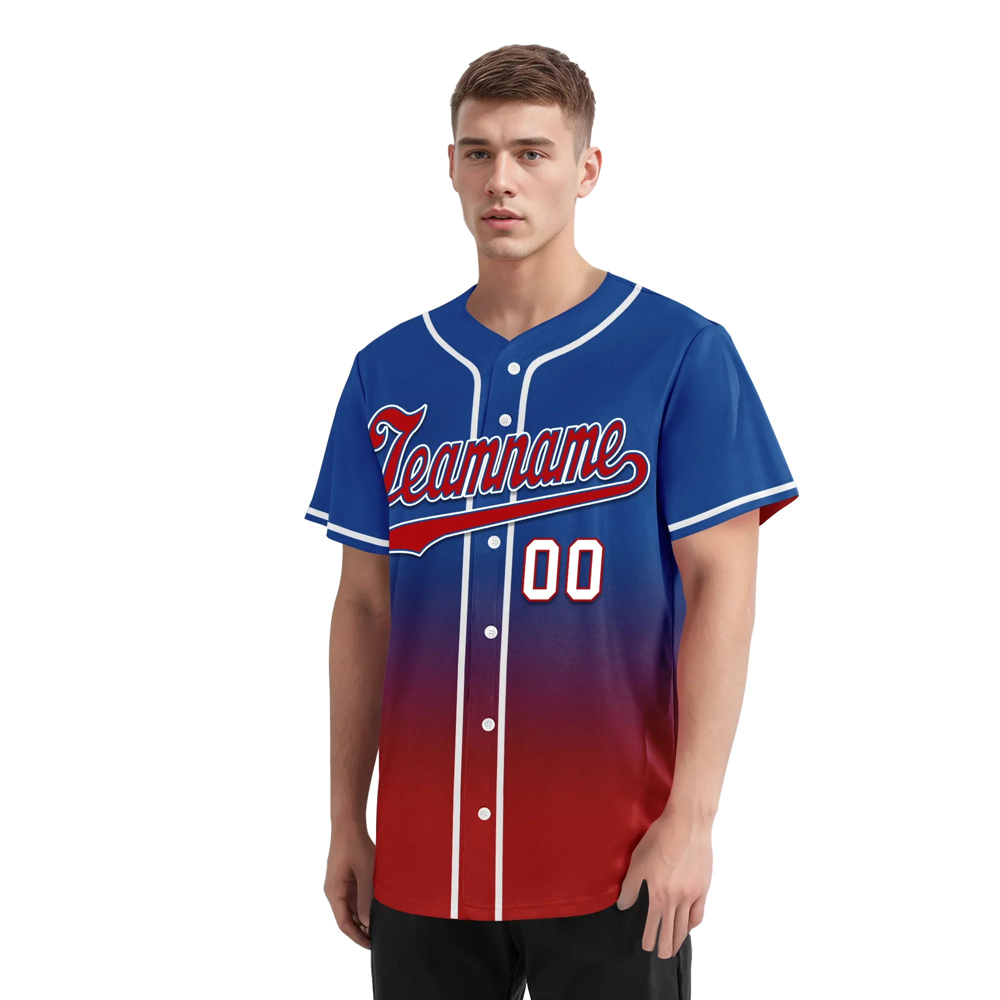 Custom Blue Red Fade Fashion Personalized Authentic Baseball Jersey BSBJ01-D0a70bd - Coolcustomize