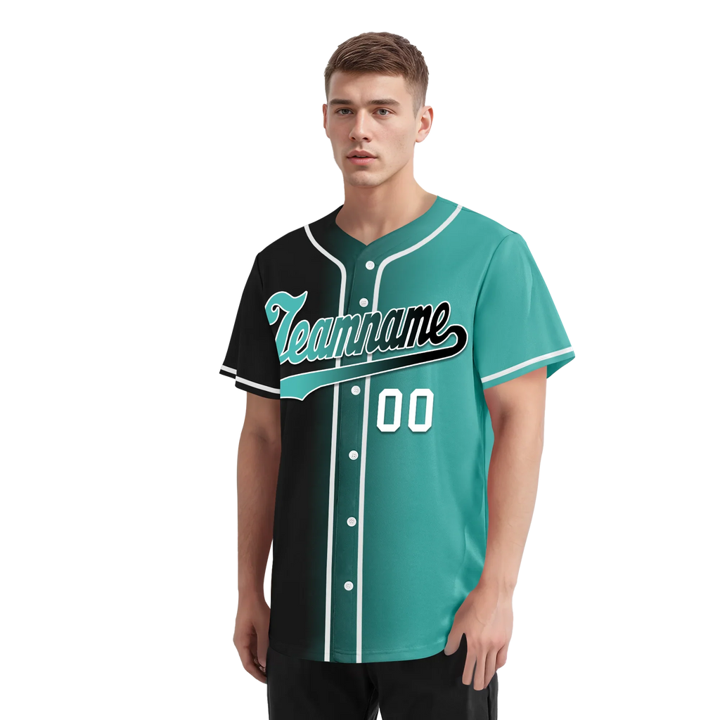 Custom Black Green Gradient Fashion Personalized Authentic Baseball Jersey BSBJ01-D0a7a0c - Coolcustomize
