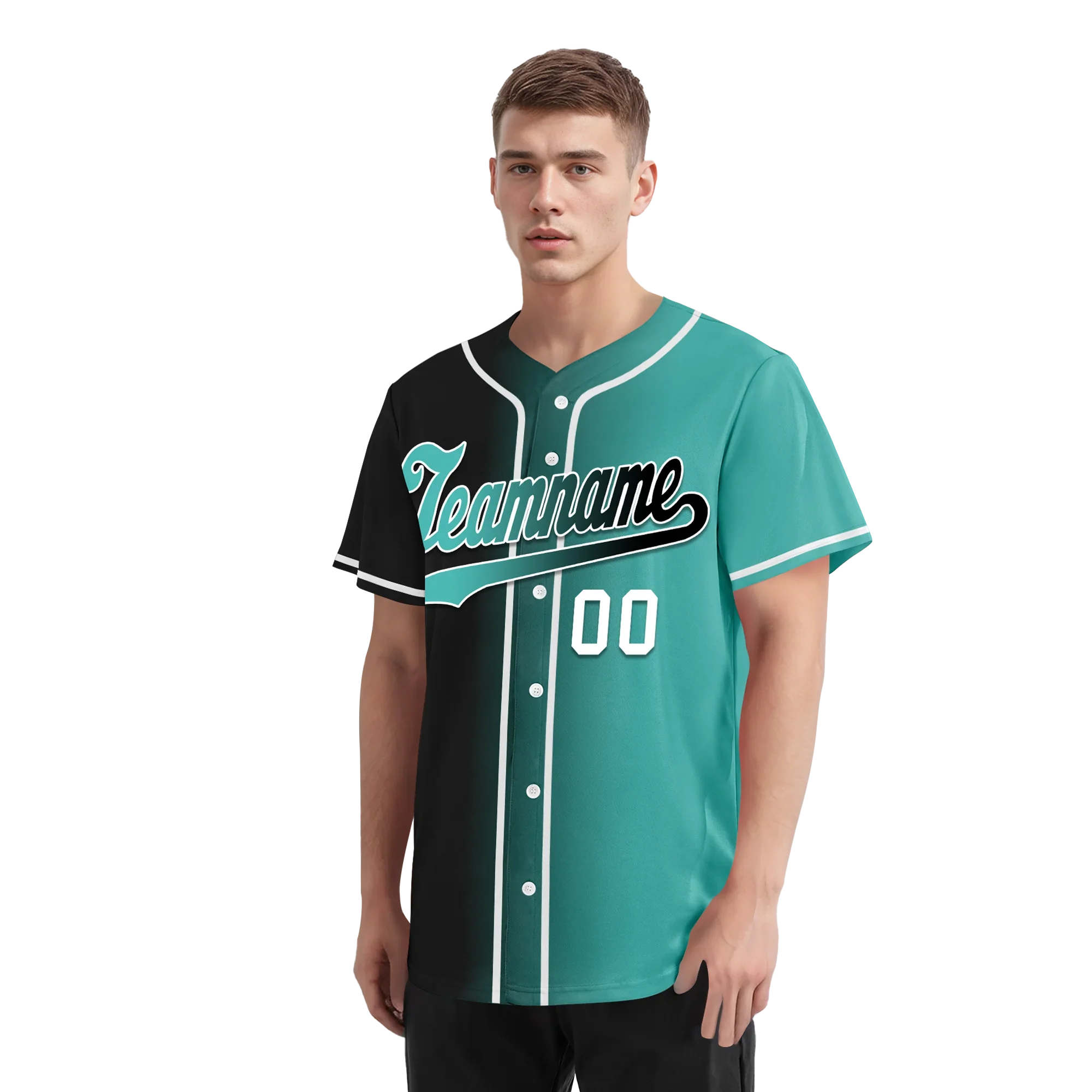Custom Black Green Gradient Fashion Personalized Authentic Baseball Jersey BSBJ01-D0a7a0c - Coolcustomize