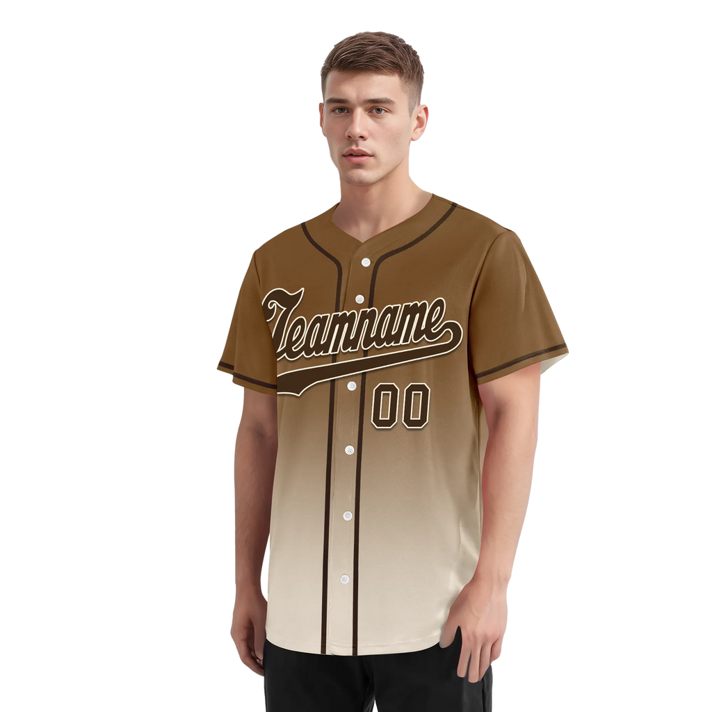 Custom Brown White Fade Fashion Personalized Authentic Baseball Jersey BSBJ01-D0a70fe - Coolcustomize