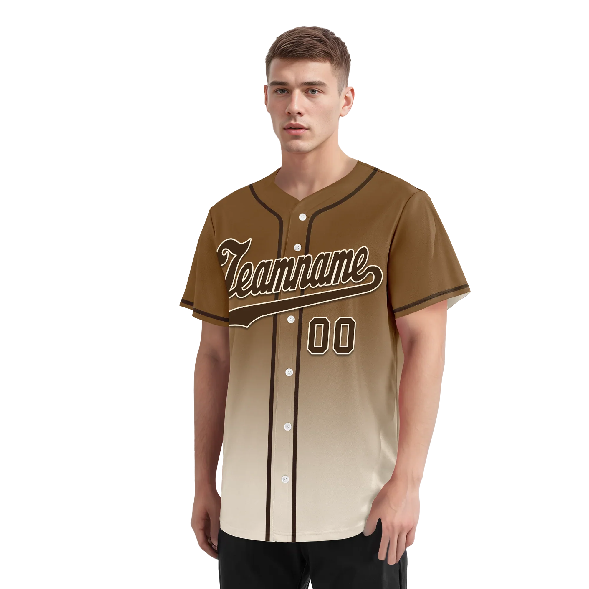 Custom Brown White Fade Fashion Personalized Authentic Baseball Jersey BSBJ01-D0a70fe - Coolcustomize