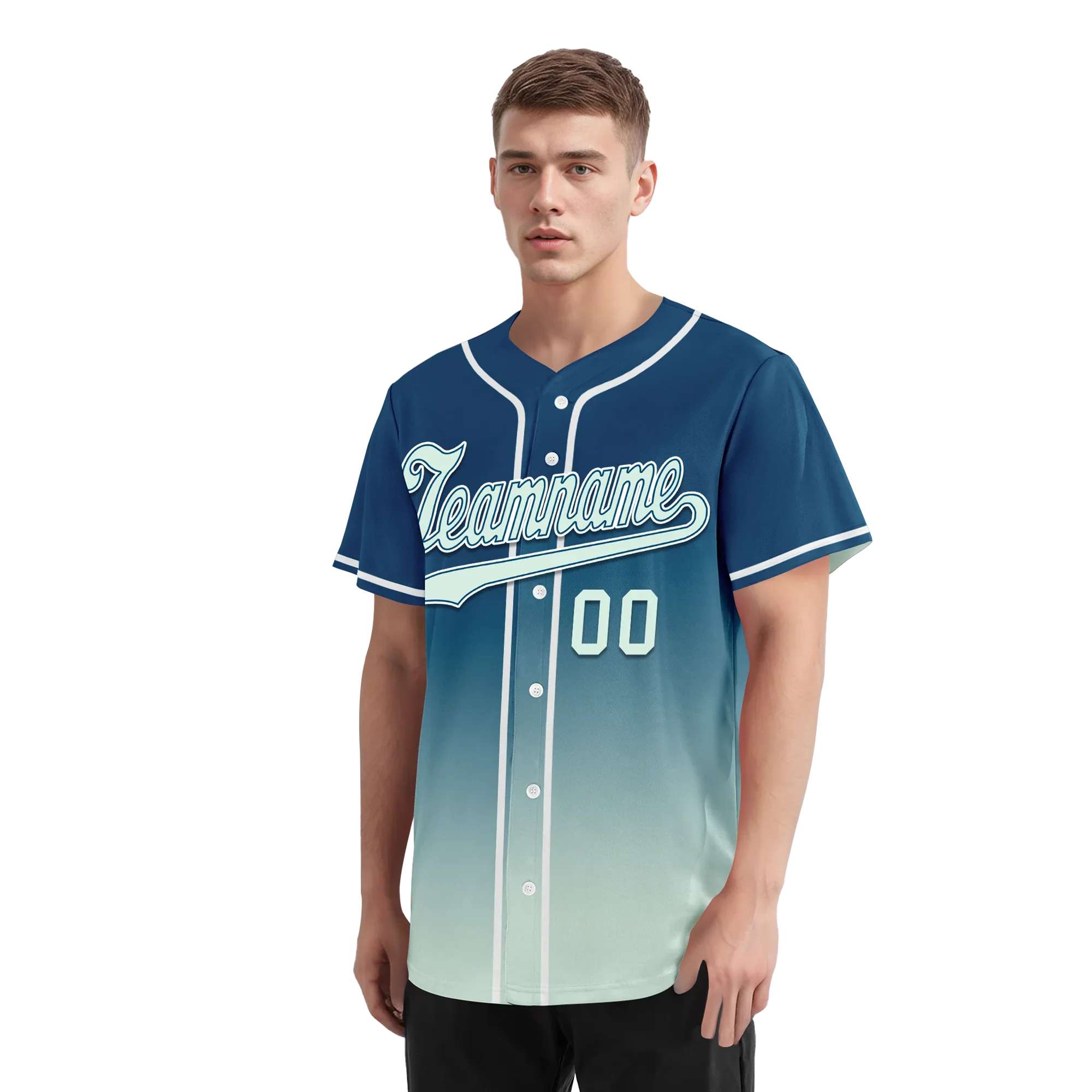Custom Blue Fade Fashion Personalized Authentic Baseball Jersey BSBJ01-D0a70f9 - Coolcustomize