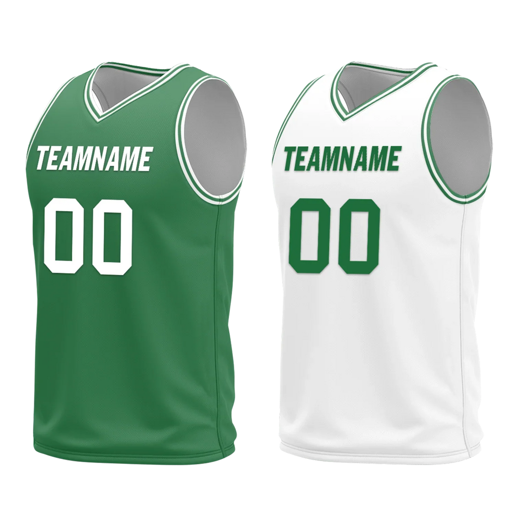 Custom Green White Classic Style Reversible Basketball Uniform Personalized Ordinary BBJR-D017001 - Coolcustomize