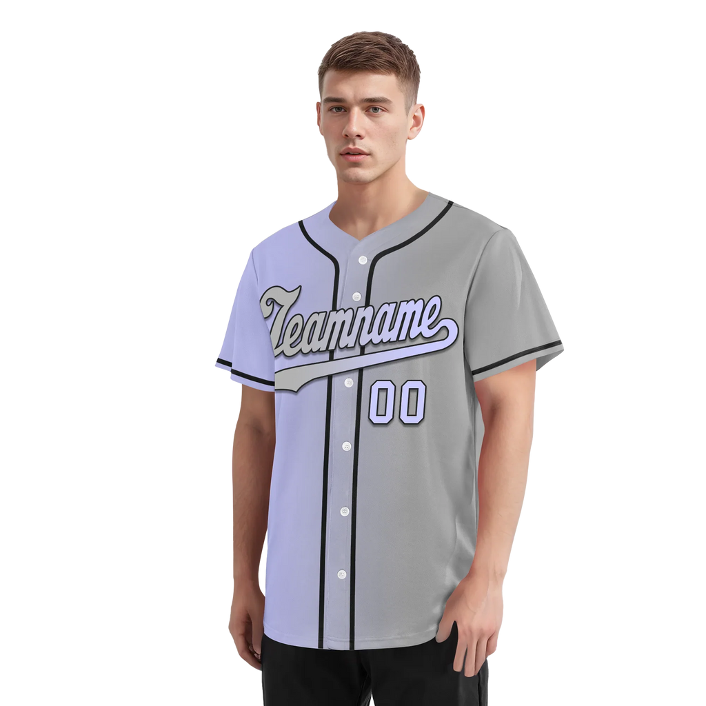 Custom Purple Grey Gradient Fashion Personalized Authentic Baseball Jersey BSBJ01-D0a7a0f - Coolcustomize