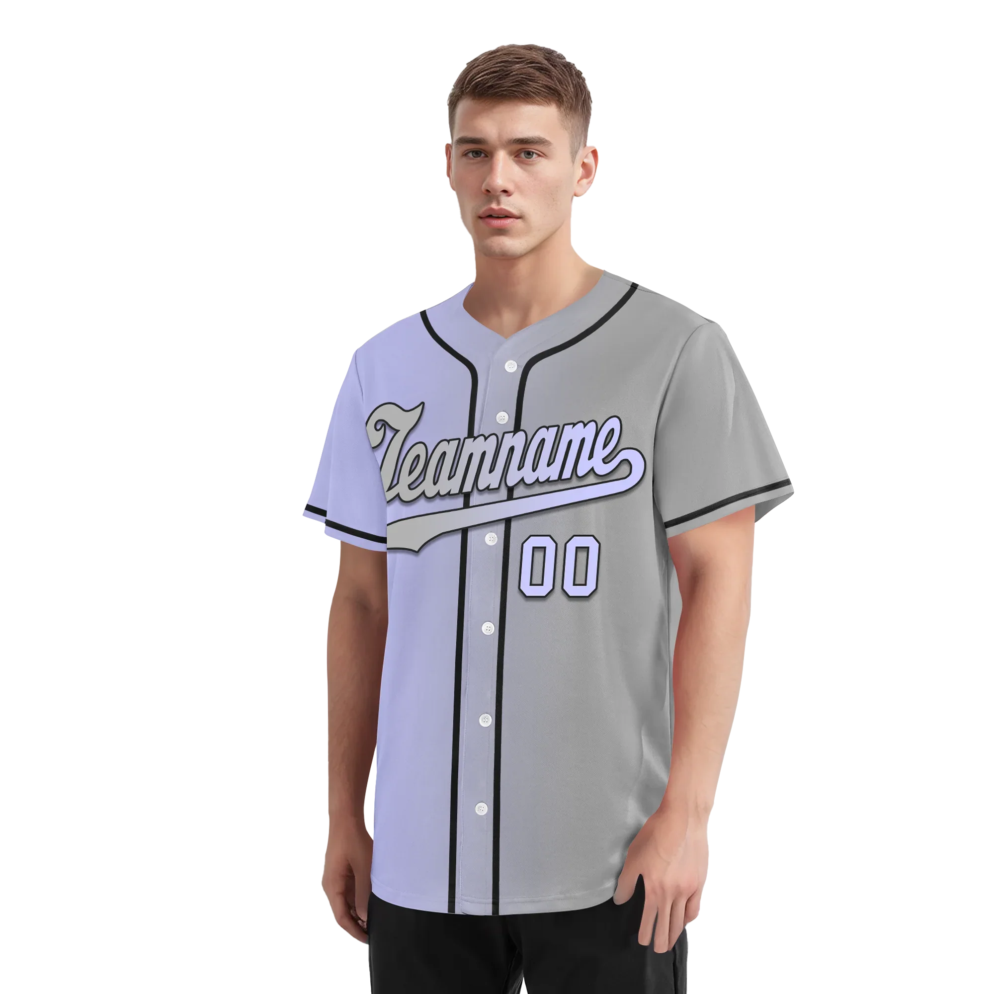 Custom Purple Grey Gradient Fashion Personalized Authentic Baseball Jersey BSBJ01-D0a7a0f - Coolcustomize
