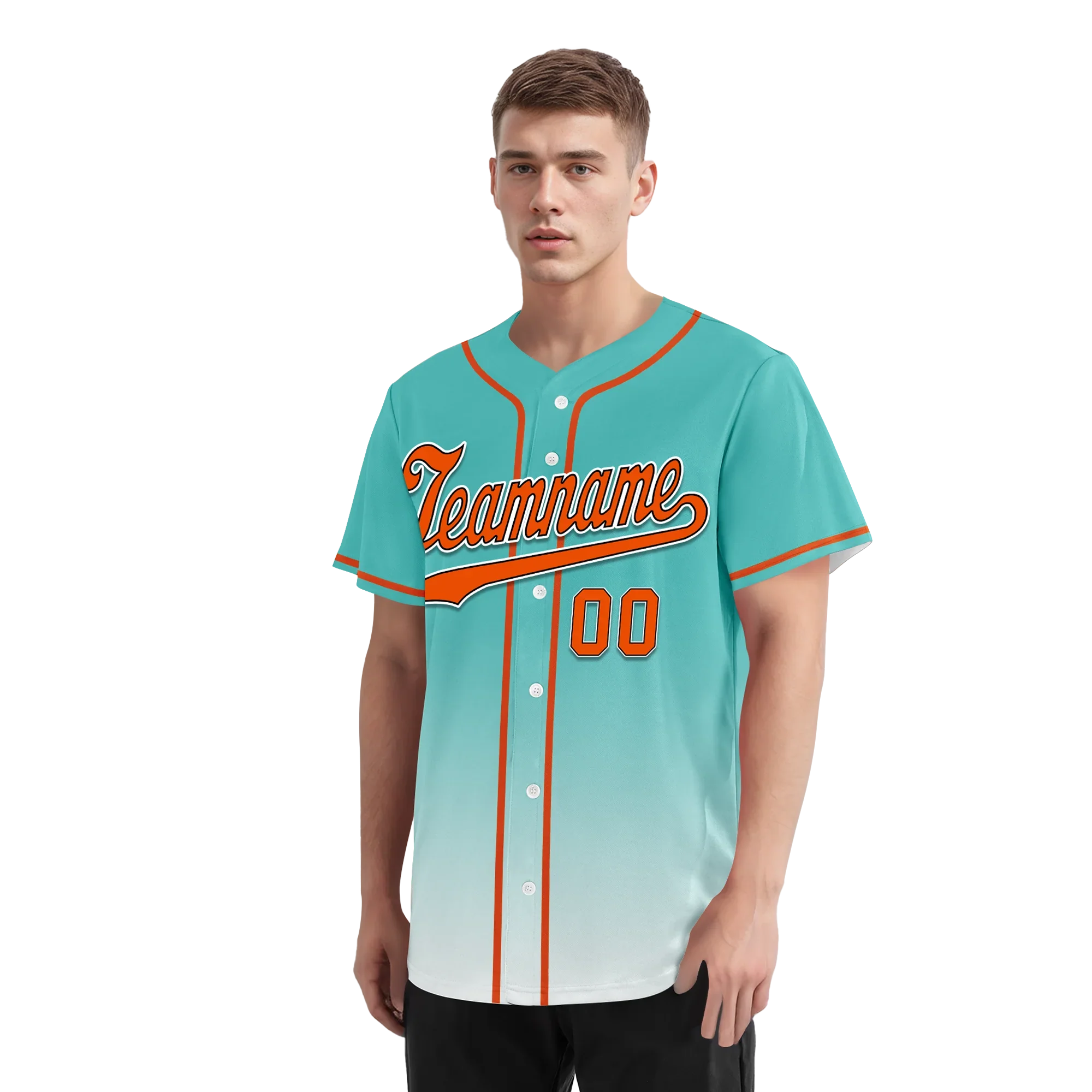 Custom Cyan White Fade Fashion Personalized Authentic Baseball Jersey BSBJ01-D0a70e8 - Coolcustomize