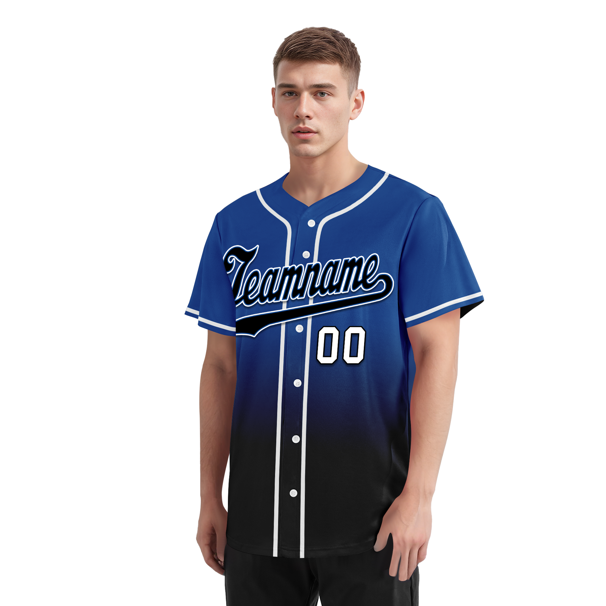 Custom Blue Black Fade Fashion Personalized Authentic Baseball Jersey BSBJ01-D0a70be - Coolcustomize