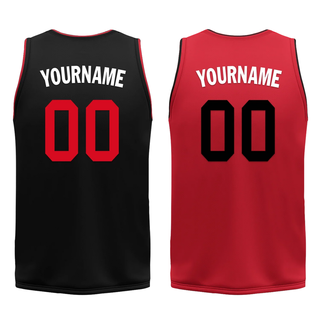 Custom Black Red Classic Style Reversible Basketball Uniform Personalized Ordinary BBJR-D017018 - Coolcustomize