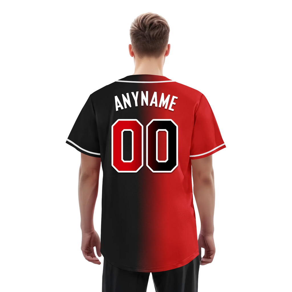 Custom Red Black Gradient Fashion Personalized Authentic Baseball Jersey BSBJ01-D0a707a - Coolcustomize