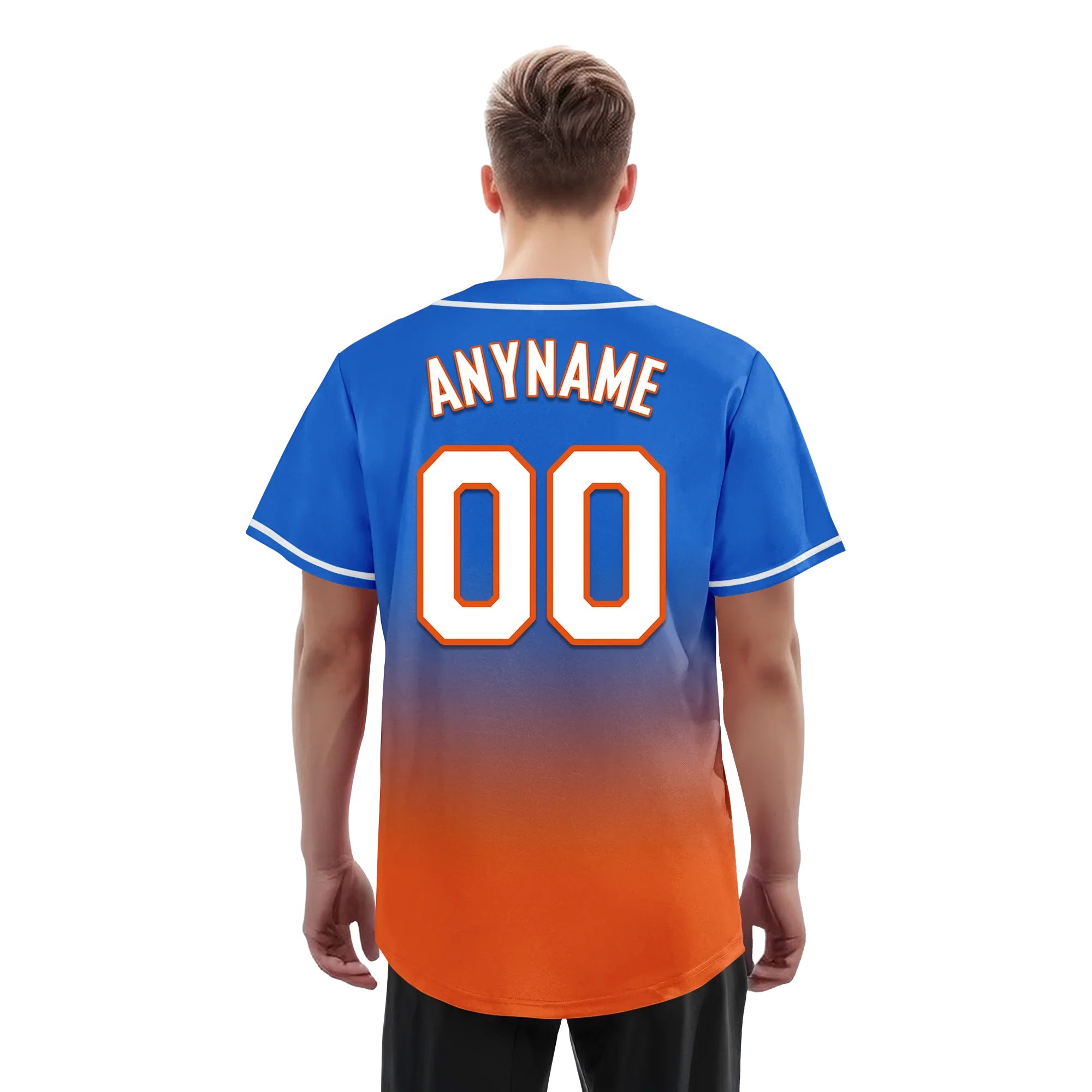 Custom Blue Orange Fade Fashion Personalized Authentic Baseball Jersey BSBJ01-D0a70b7 - Coolcustomize