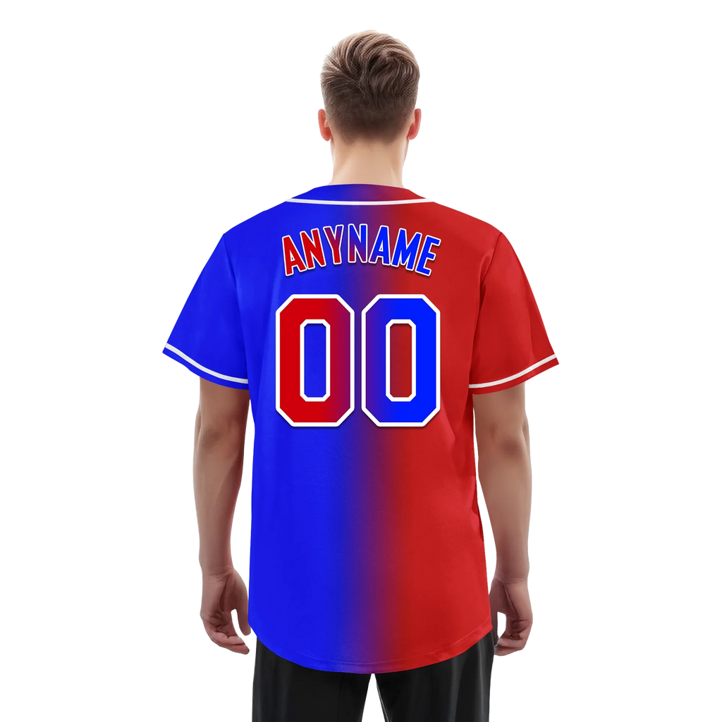 Custom Red Blue Gradient Fashion Personalized Authentic Baseball Jersey BSBJ01-D0a707b - Coolcustomize