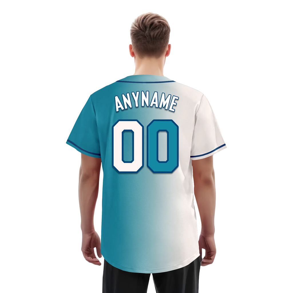 Custom White Blue Gradient Fashion Personalized Authentic Baseball Jersey BSBJ01-D0a7ab0 - Coolcustomize