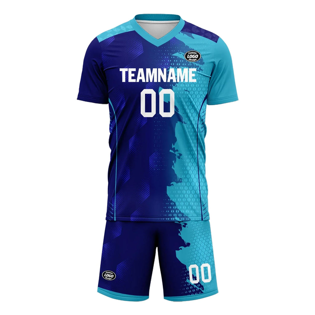 Custom Blue Soccer Sets Jersey Personalized SCJ101-D020210-9 - Coolcustomize