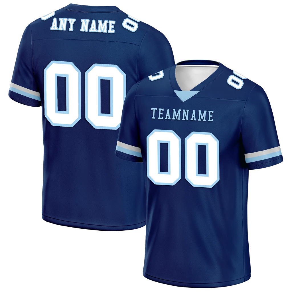 Custom Blue Classic Style Personalized Authentic Football Jersey FBJ02-bd0a70a7 - Coolcustomize