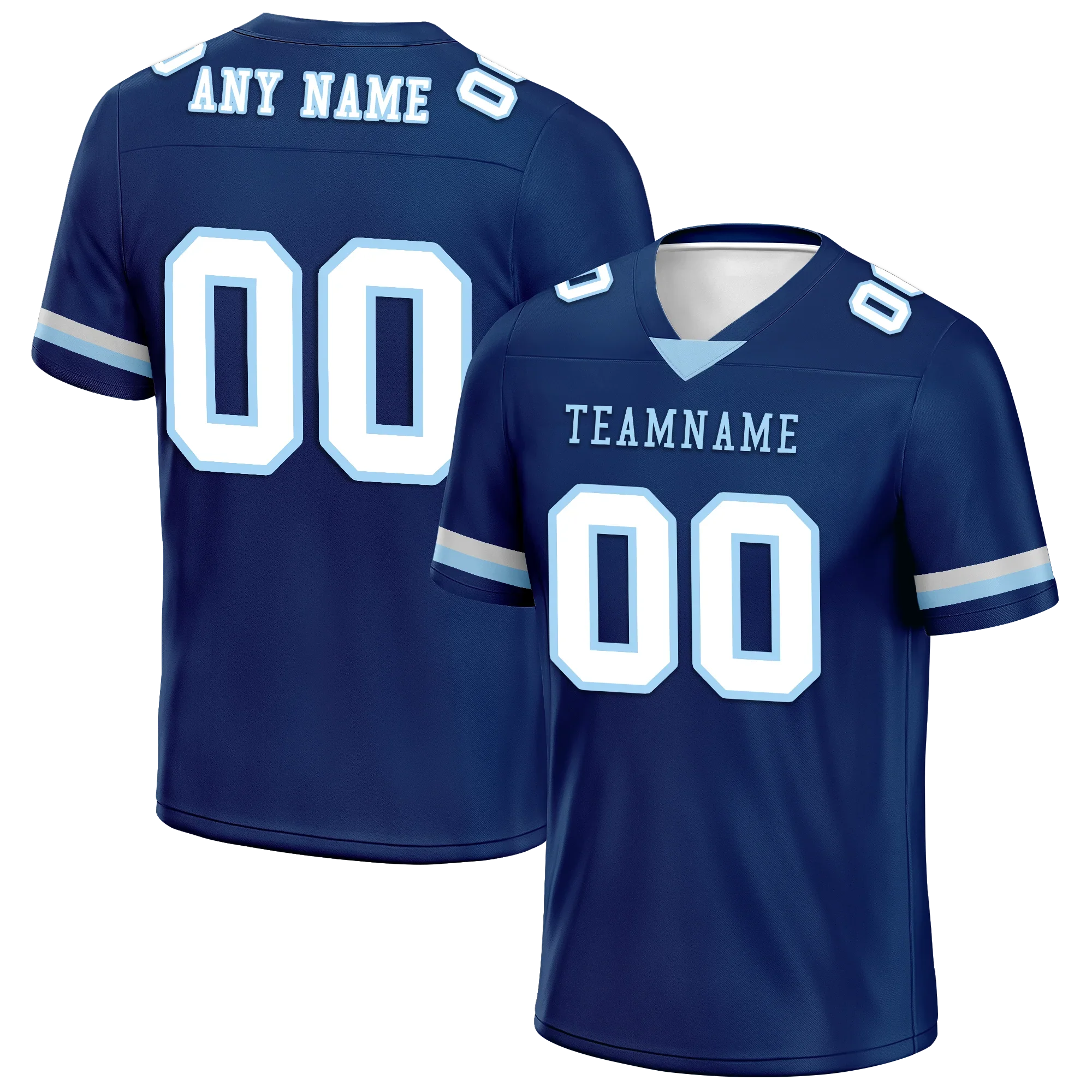 Custom Blue Classic Style Personalized Authentic Football Jersey FBJ02-bd0a70a7 - Coolcustomize