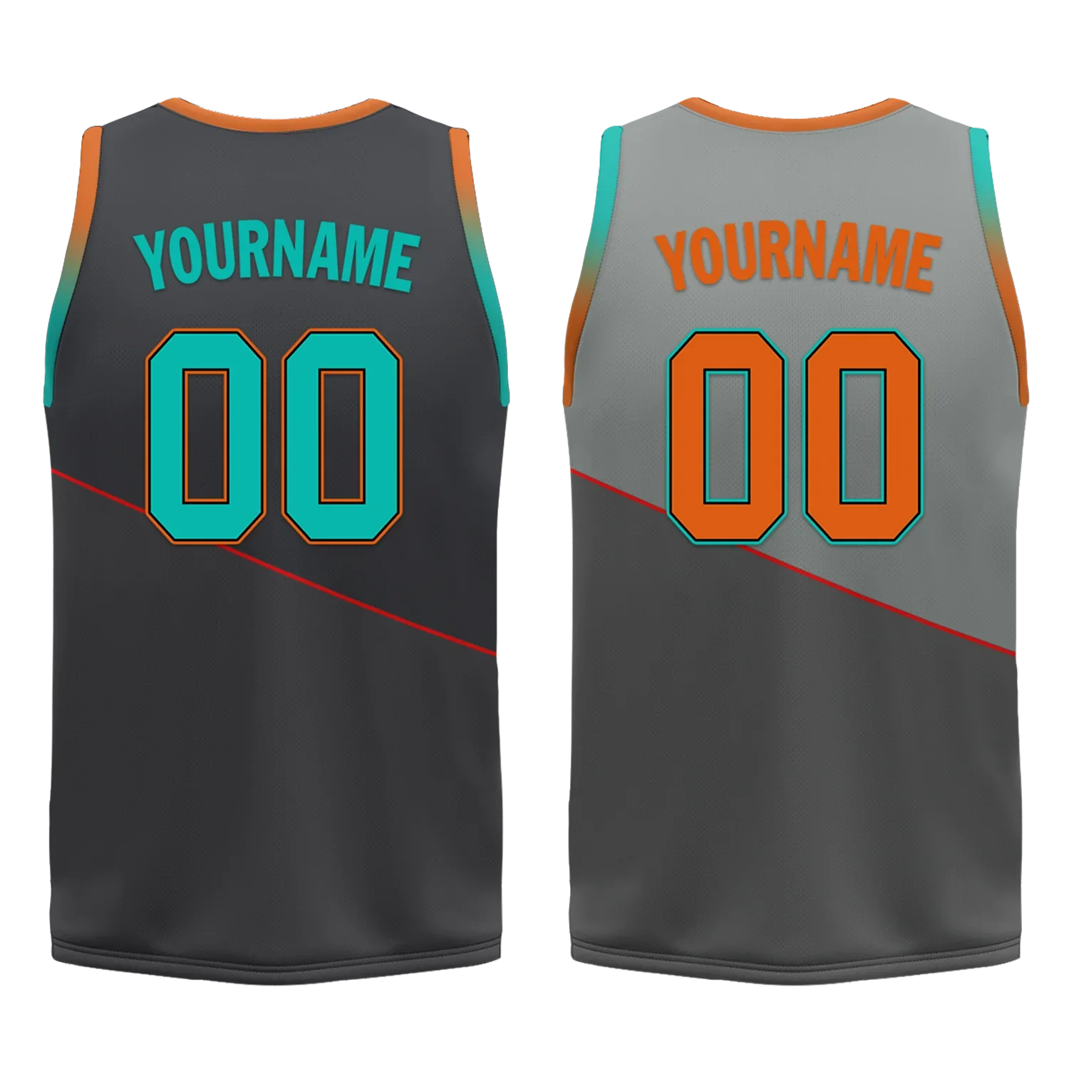 Custom Gray Classic Style Reversible Basketball Uniform Personalized COOLMAX BBJR-D017024 - Coolcustomize