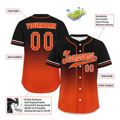 Custom Black Orange Fade Fashion Personalized Authentic Baseball Jersey UN002-bd0b007b-a