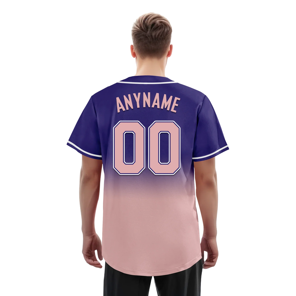 Custom Purple Pink Fade Fashion Personalized Authentic Baseball Jersey BSBJ01-D0a7070 - Coolcustomize
