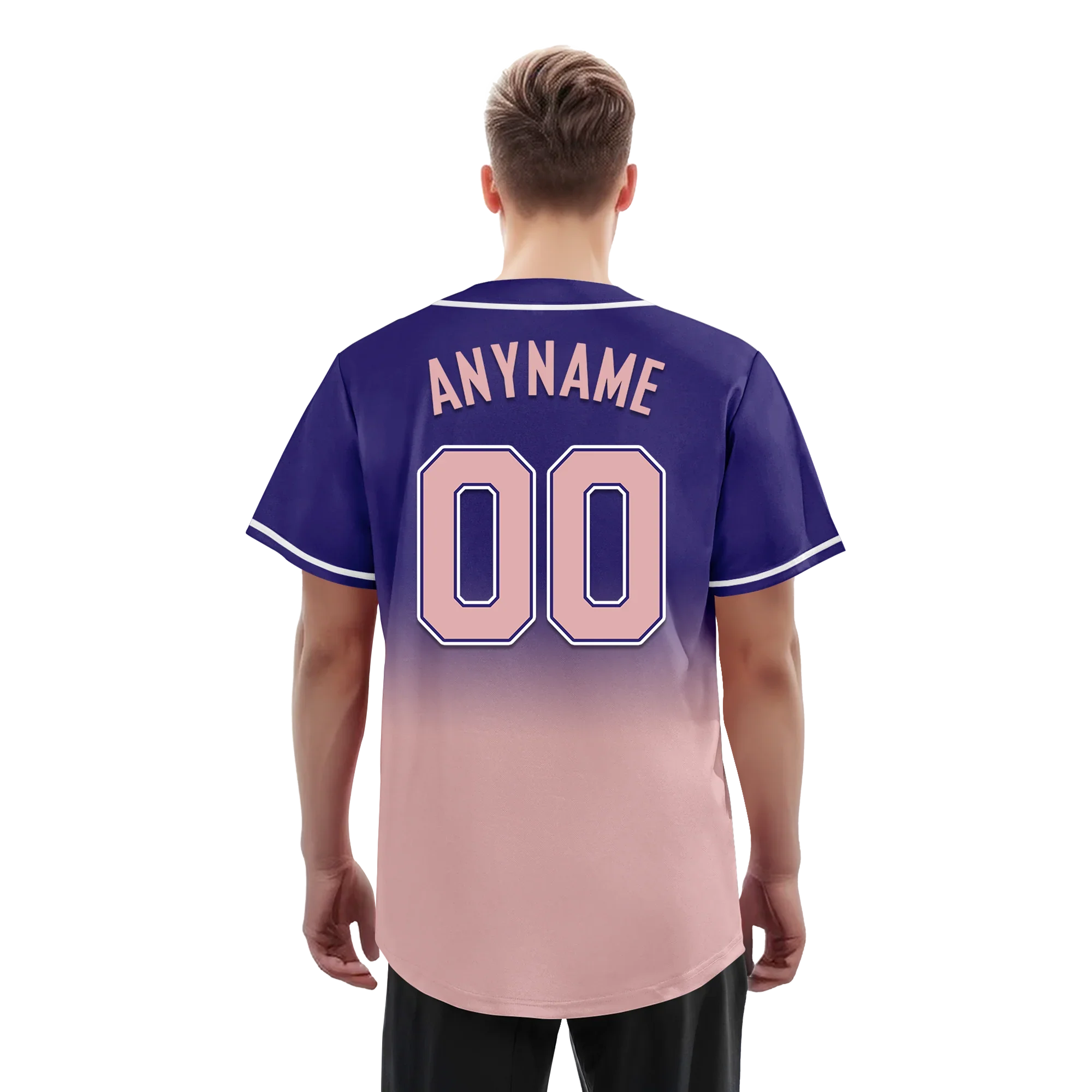 Custom Purple Pink Fade Fashion Personalized Authentic Baseball Jersey BSBJ01-D0a7070 - Coolcustomize
