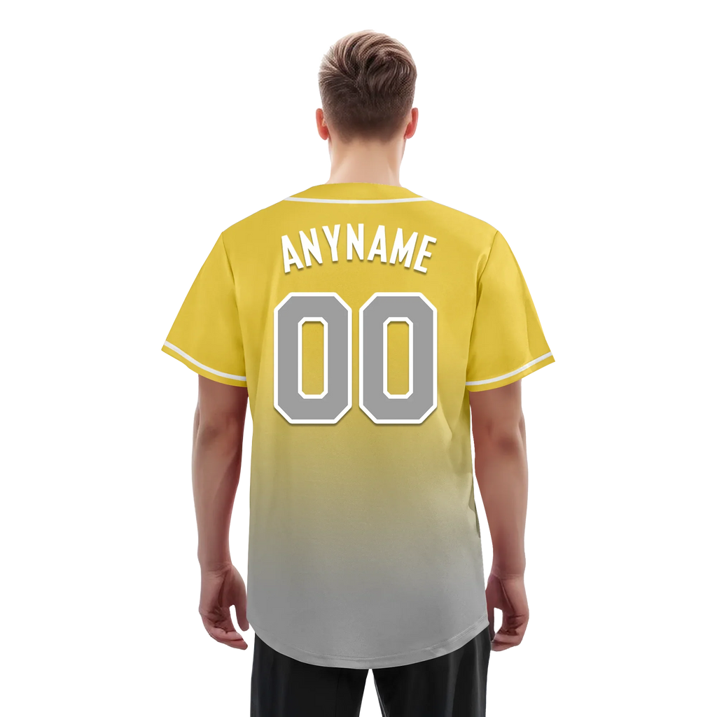 Custom Yellow Grey Fade Fashion Personalized Authentic Baseball Jersey BSBJ01-D0a70fb - Coolcustomize