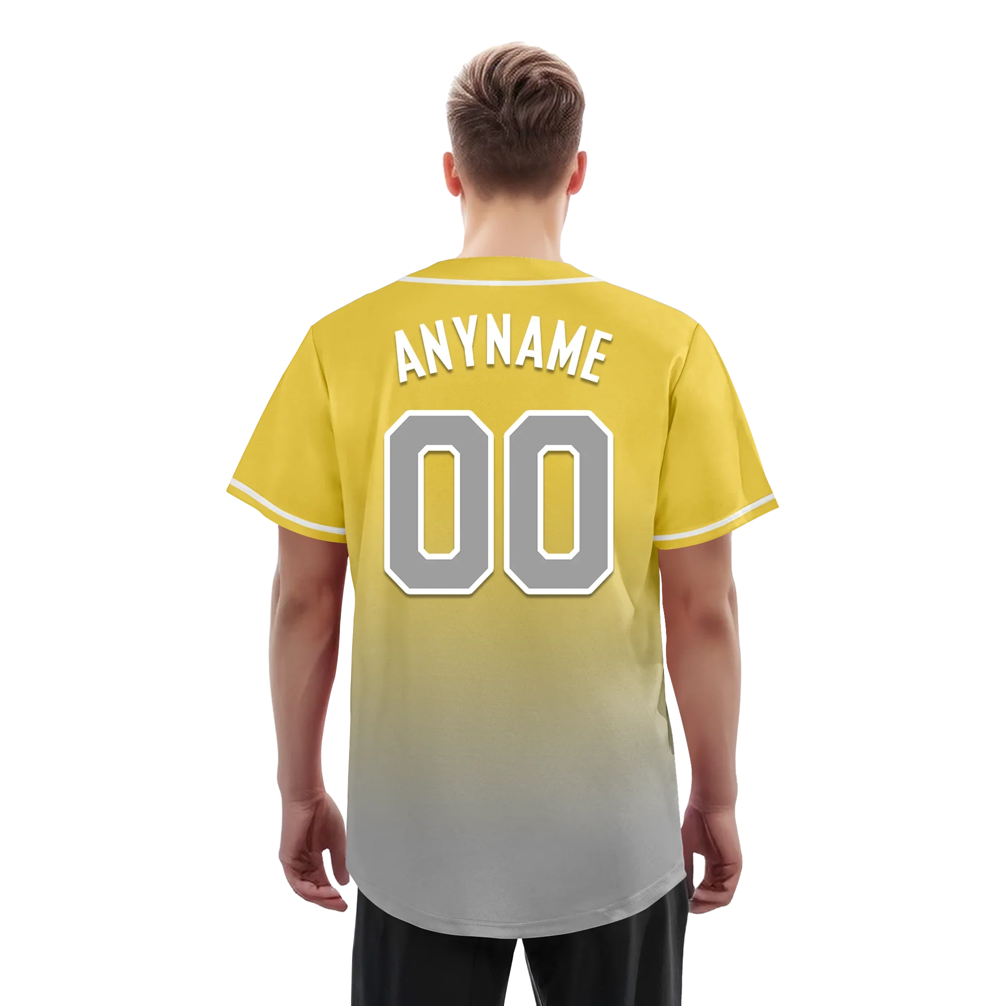 Custom Yellow Grey Fade Fashion Personalized Authentic Baseball Jersey BSBJ01-D0a70fb - Coolcustomize