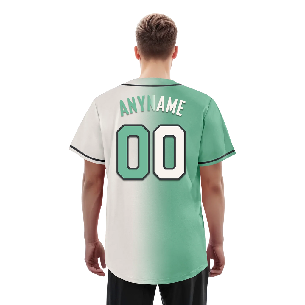 Custom Green White Gradient Fashion Personalized Authentic Baseball Jersey BSBJ01-D0a708a - Coolcustomize