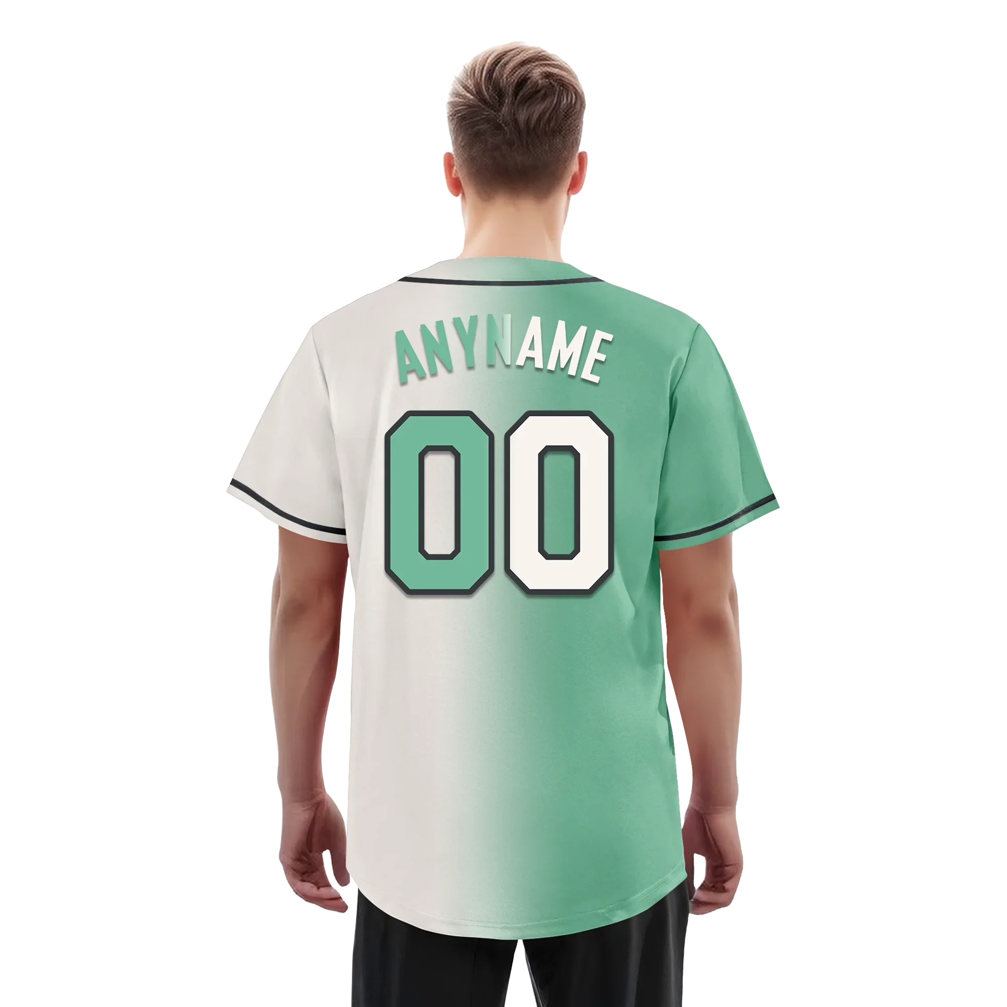 Custom Green White Gradient Fashion Personalized Authentic Baseball Jersey BSBJ01-D0a708a - Coolcustomize