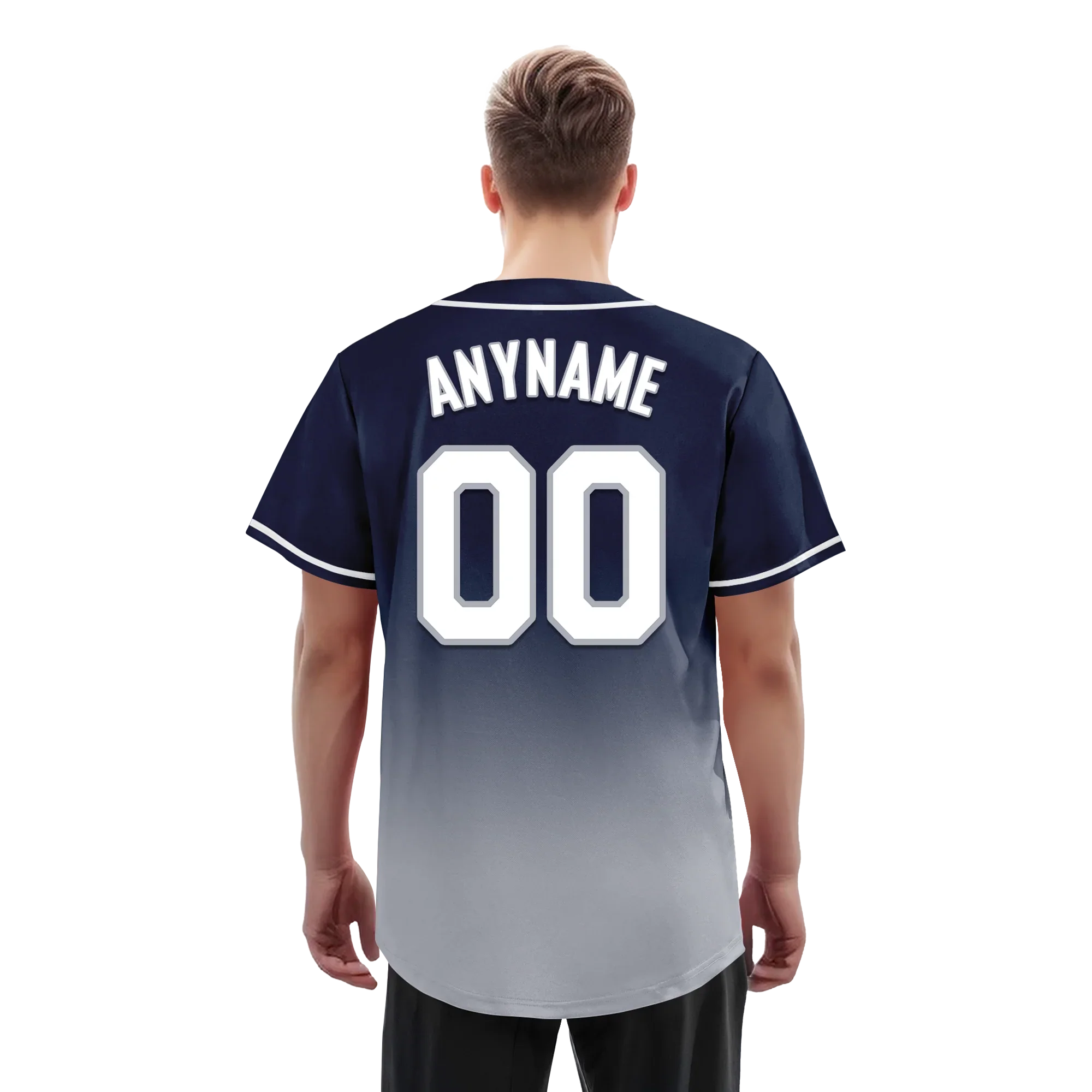 Custom Blue Grey Fade Fashion Personalized Authentic Baseball Jersey BSBJ01-D0a70b8 - Coolcustomize