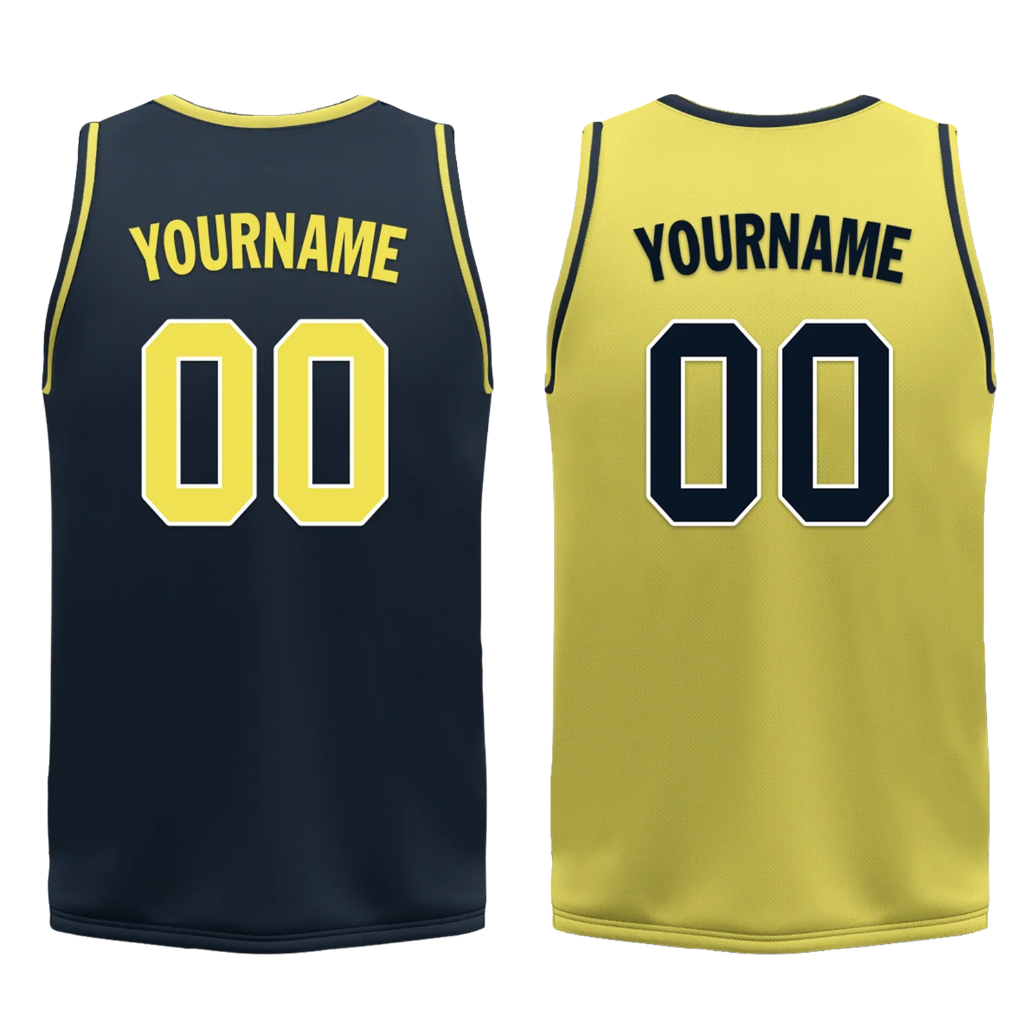 Custom Blue Yellow Classic Style Reversible Basketball Uniform Personalized Ordinary BBJR-D017059 - Coolcustomize