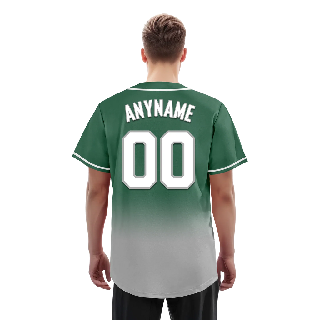 Custom Green Grey Fade Fashion Personalized Authentic Baseball Jersey BSBJ01-D0a70c9 - Coolcustomize