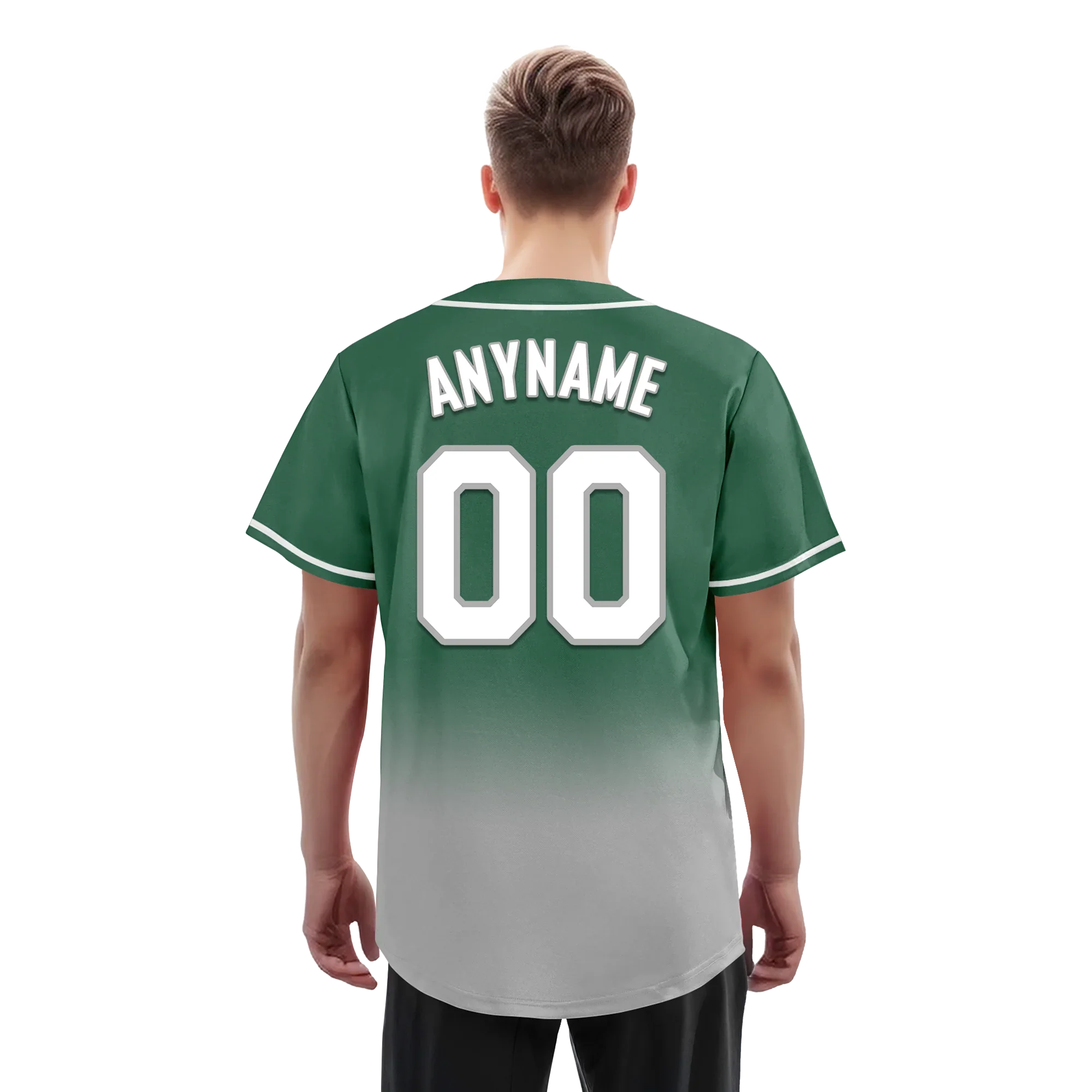 Custom Green Grey Fade Fashion Personalized Authentic Baseball Jersey BSBJ01-D0a70c9 - Coolcustomize