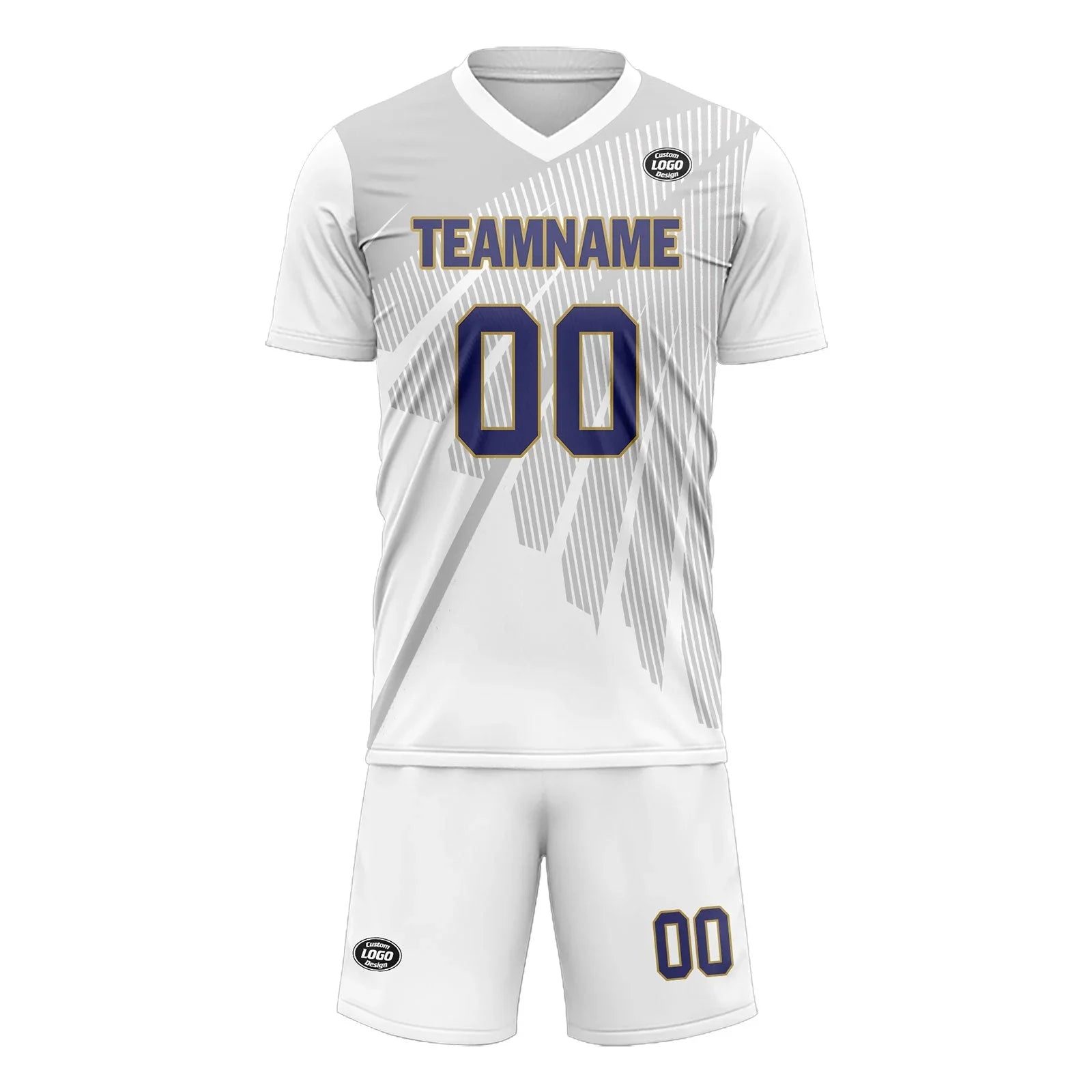 Custom Gray White Soccer Sets Jersey Personalized SCJ101-D28042 - Coolcustomize