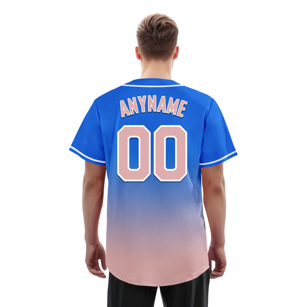 Custom Blue Pink Fade Fashion Personalized Authentic Baseball Jersey BSBJ01-D0a70e0 - Coolcustomize