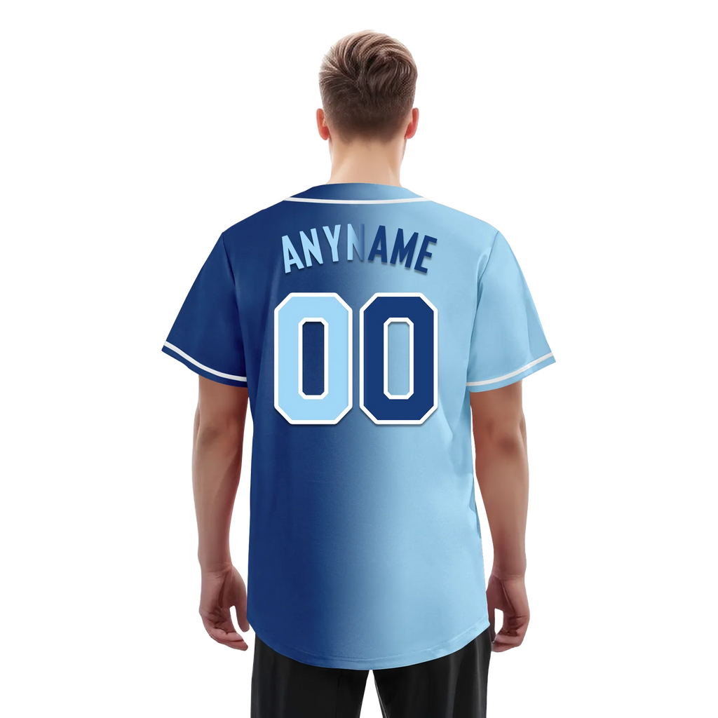 Custom Blue Gradient Fashion Personalized Authentic Baseball Jersey BSBJ01-D0a7078 - Coolcustomize