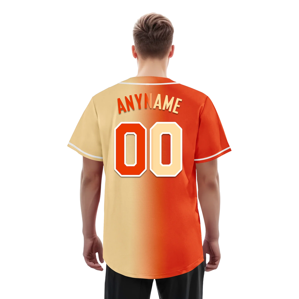 Custom Orange Beige Gradient Fashion Personalized Authentic Baseball Jersey BSBJ01-D0a707f - Coolcustomize
